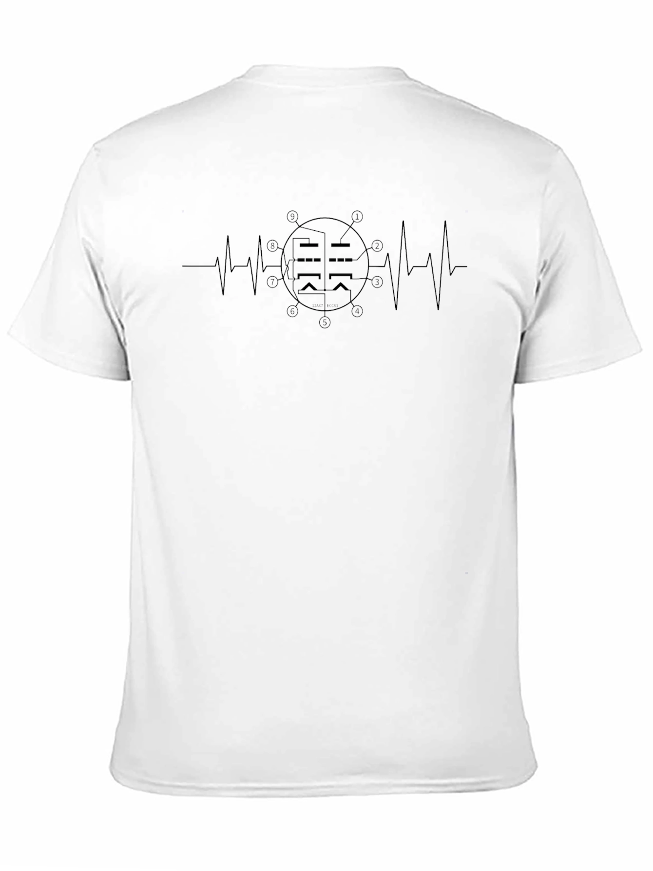 Heartbeat Tube T-Shirt - Black Graphic Tee