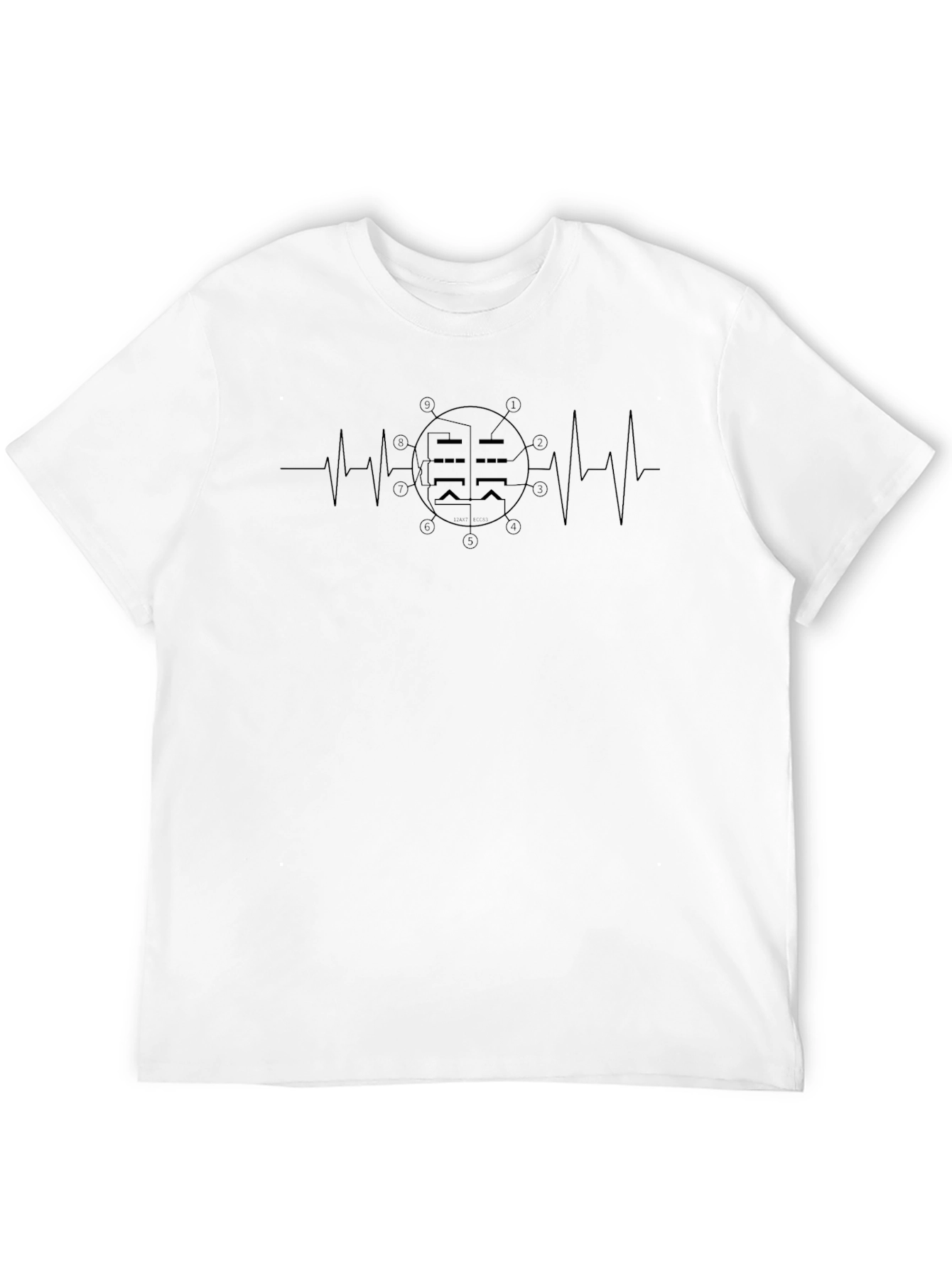 Heartbeat Tube T-Shirt - Black Graphic Tee
