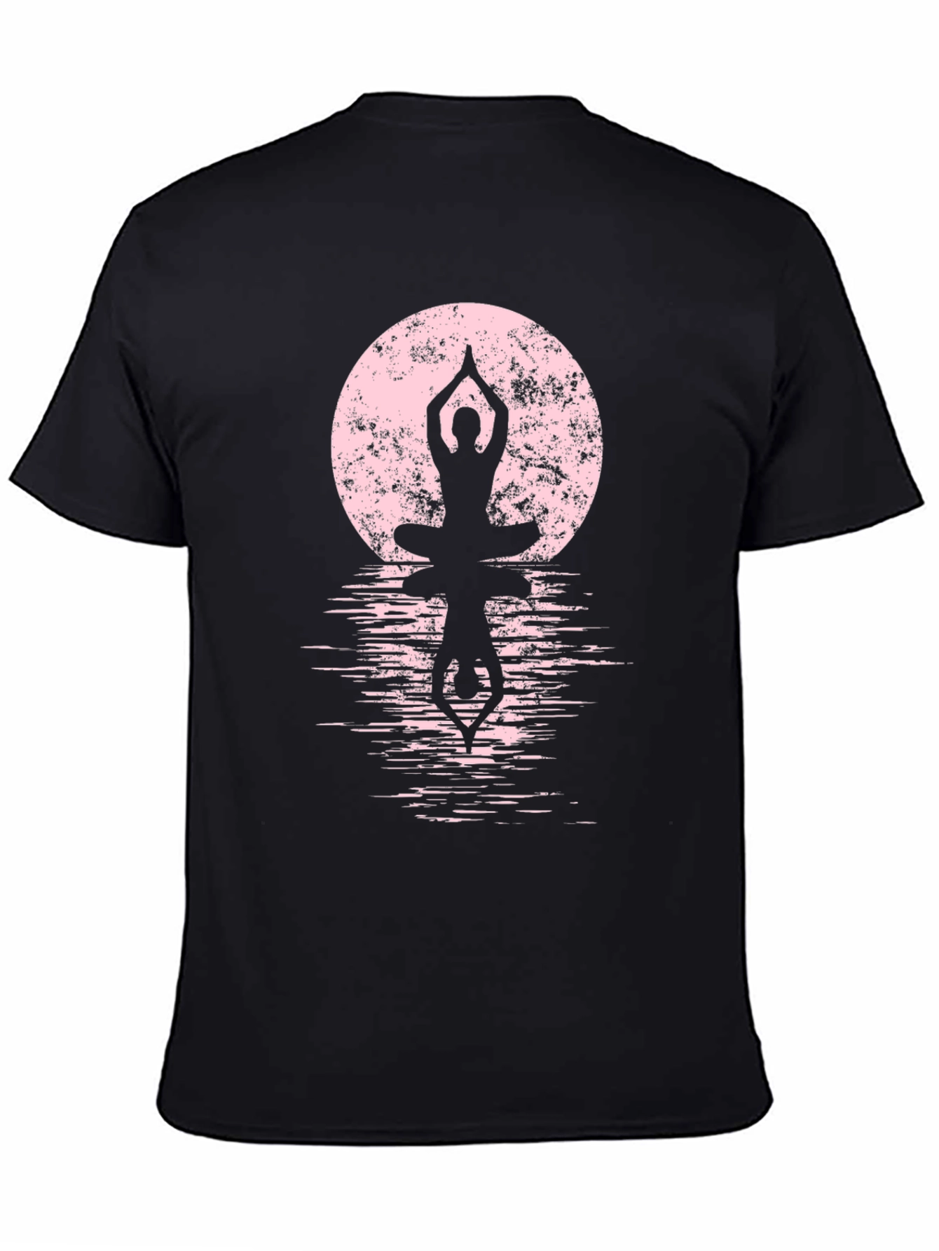 Yoga Moon Graphic Tee - Mens Black Cotton T-Shirt