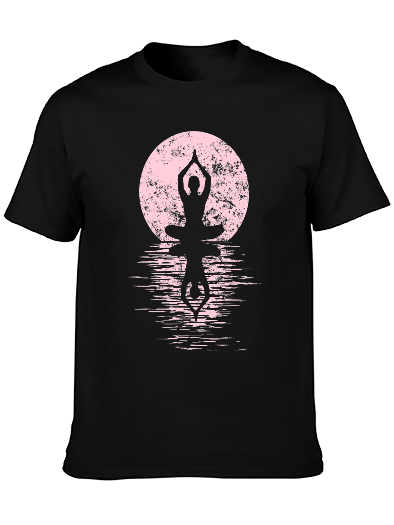 Yoga Moon Graphic Tee - Mens Black Cotton T-Shirt