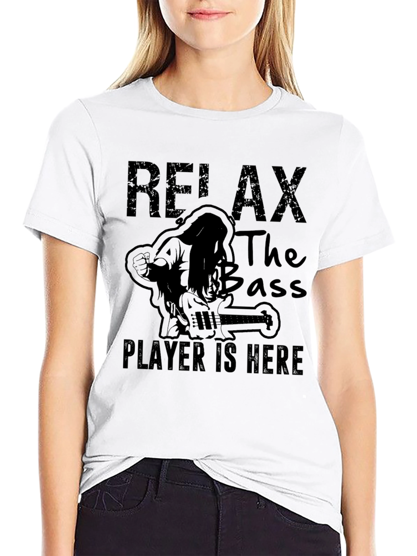 Relax Bass Player Here Black T-Shirt