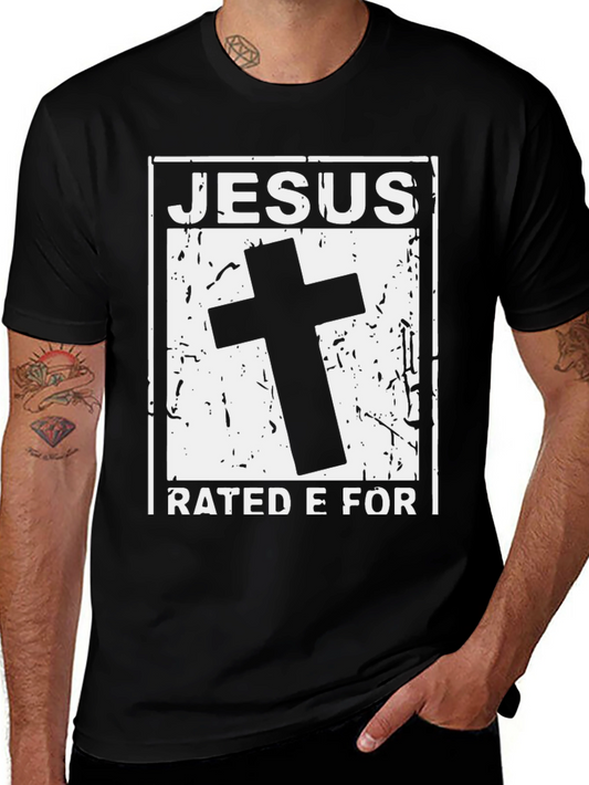 Jesus Rated E For Everyone Black T-Shirt