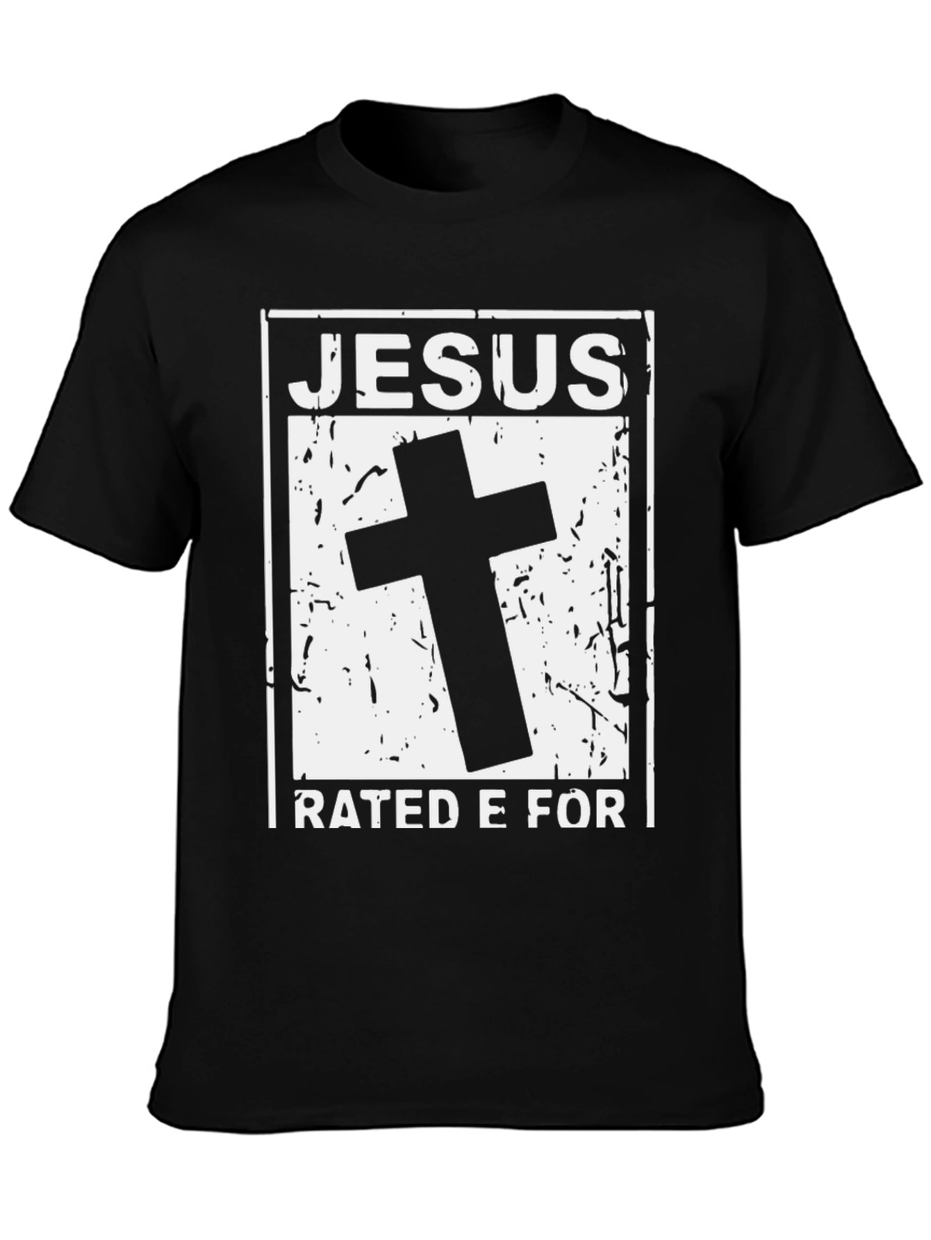 Jesus Rated E For Everyone Black T-Shirt
