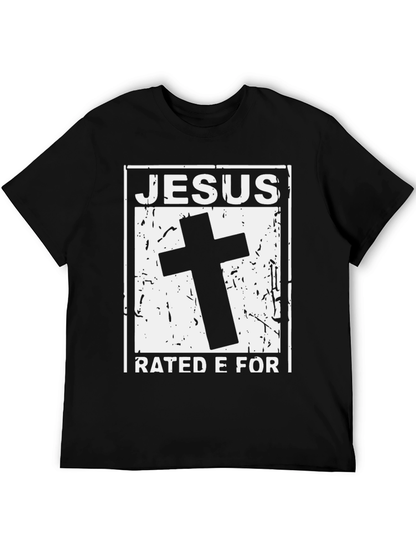 Jesus Rated E For Everyone Black T-Shirt