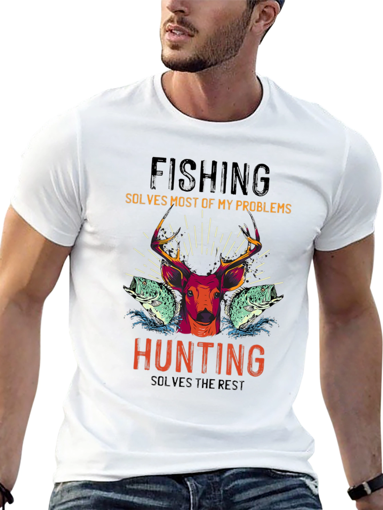 Fishing & Hunting T-Shirt - Solves Most Problems