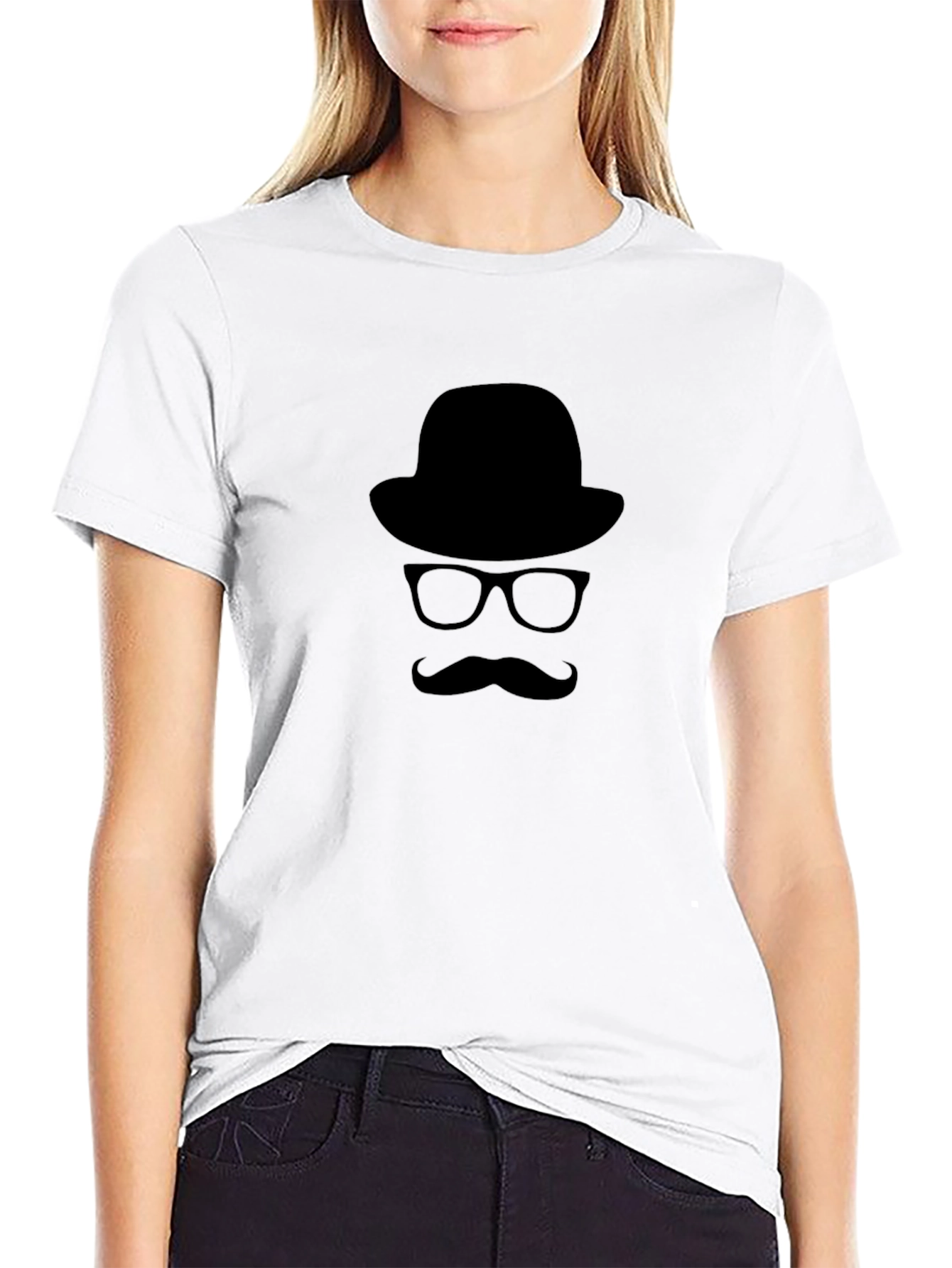 Retro Gentleman T-Shirt - Hat Glasses Mustache