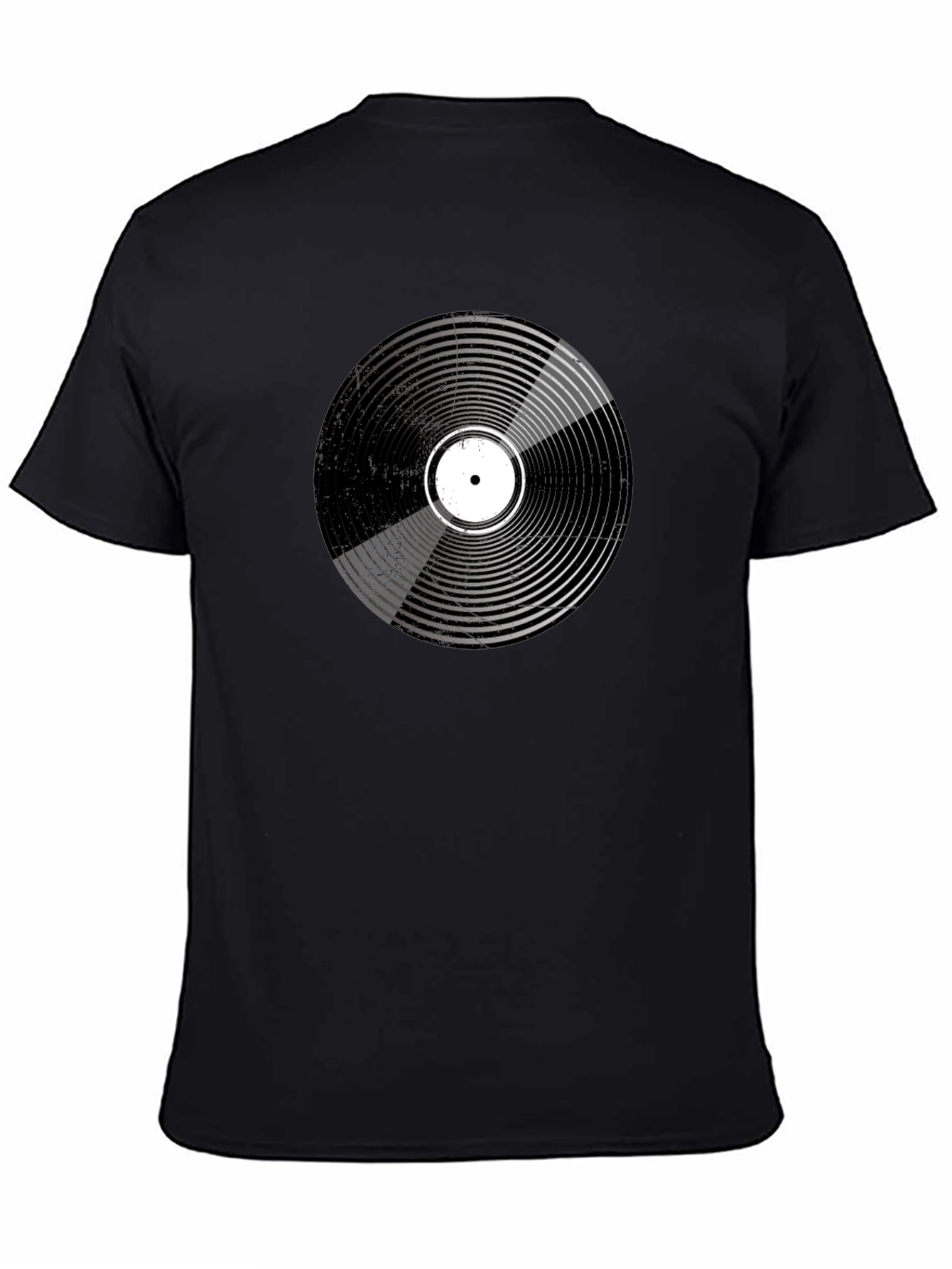Retro Vinyl Record Graphic Black T-Shirt