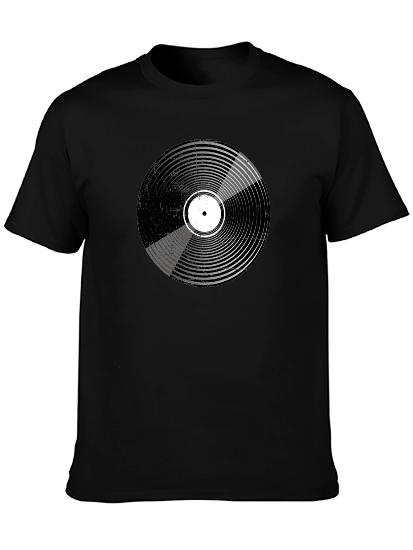 Retro Vinyl Record Graphic Black T-Shirt