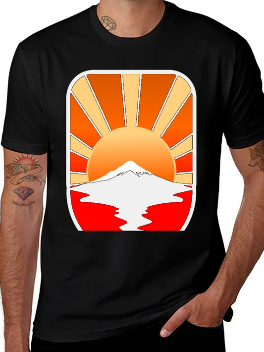 Retro Sunset Graphic Tee - Mountain View