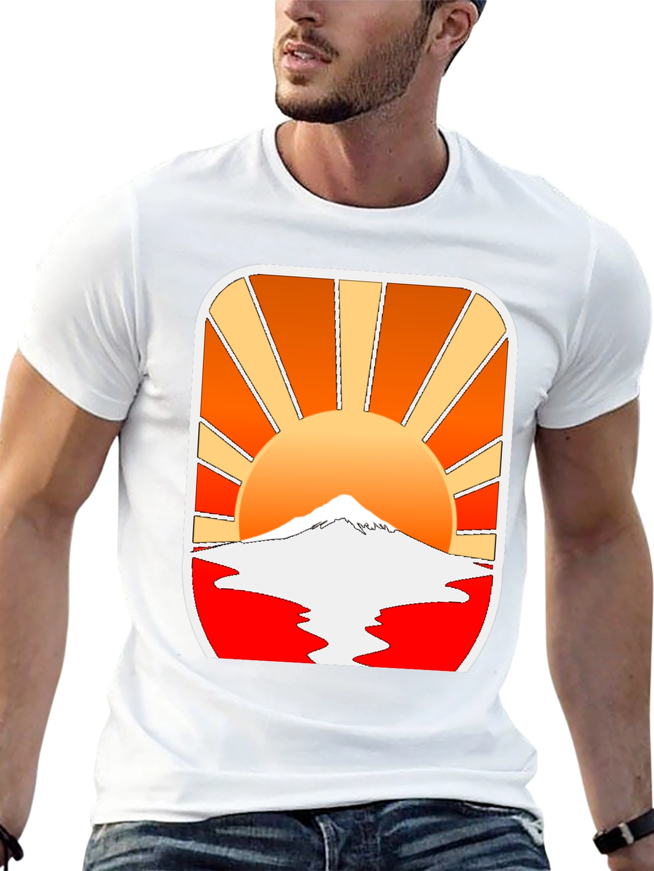 Retro Sunset Graphic Tee - Mountain View
