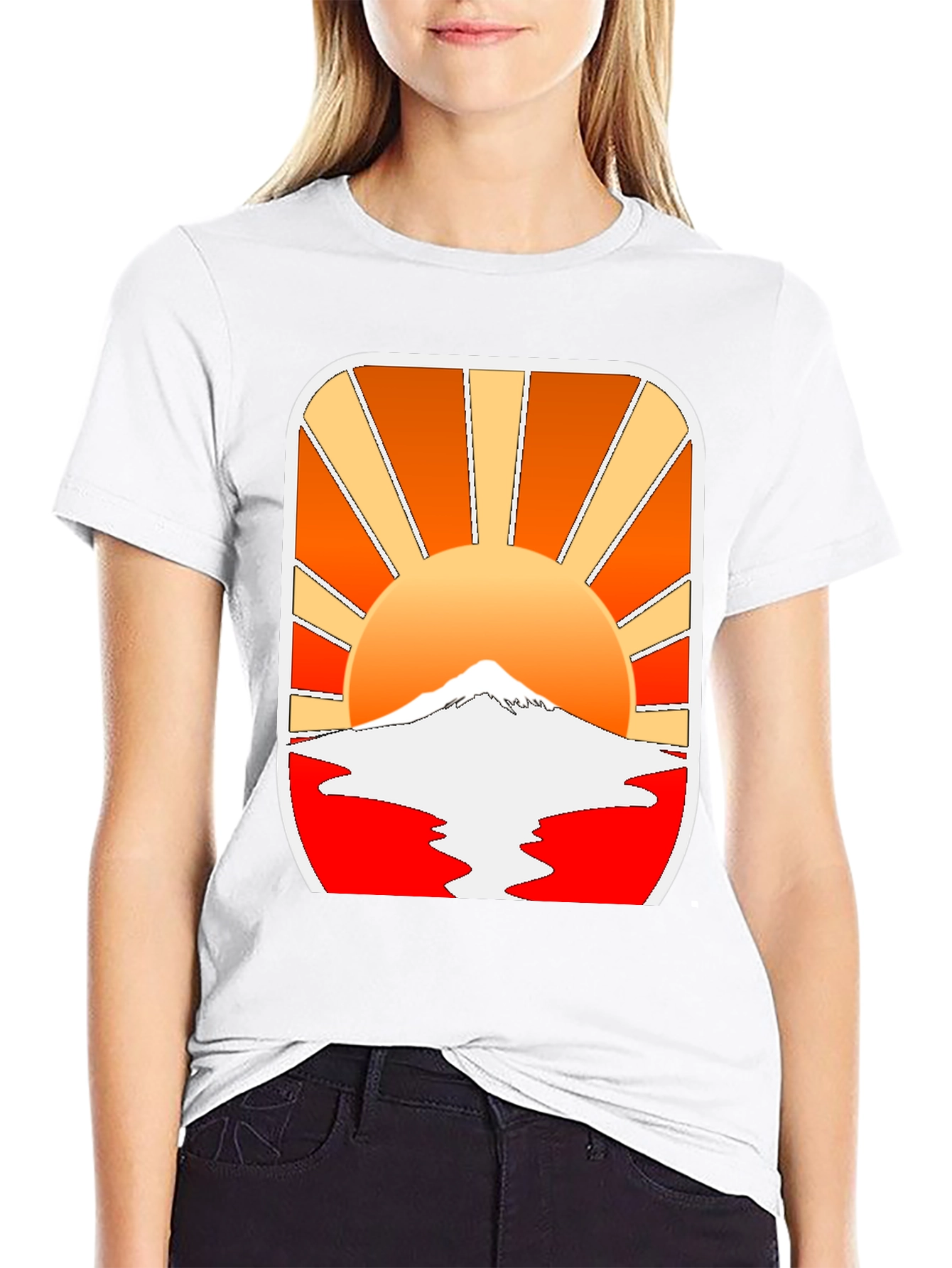 Retro Sunset Graphic Tee - Mountain View