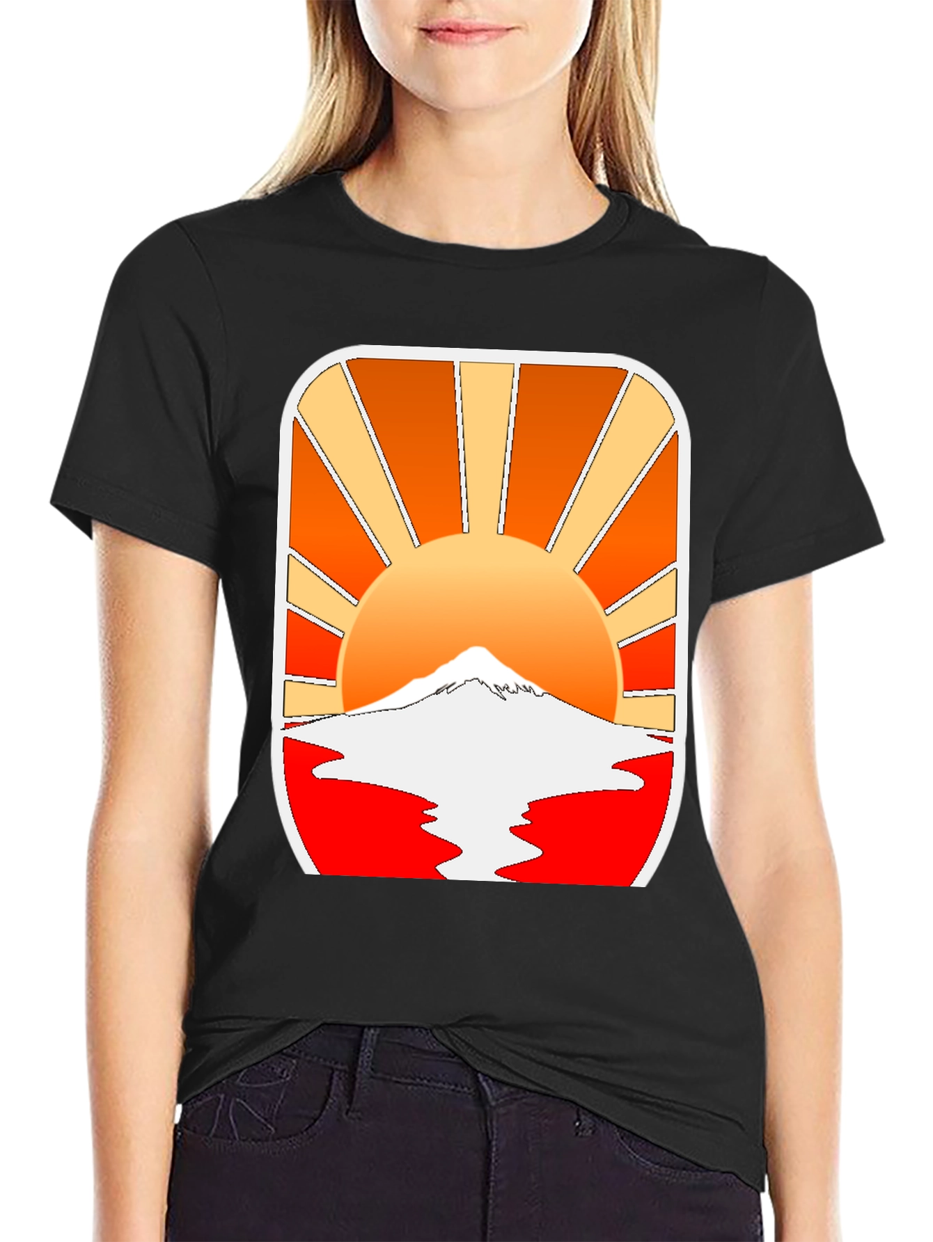 Retro Sunset Graphic Tee - Mountain View