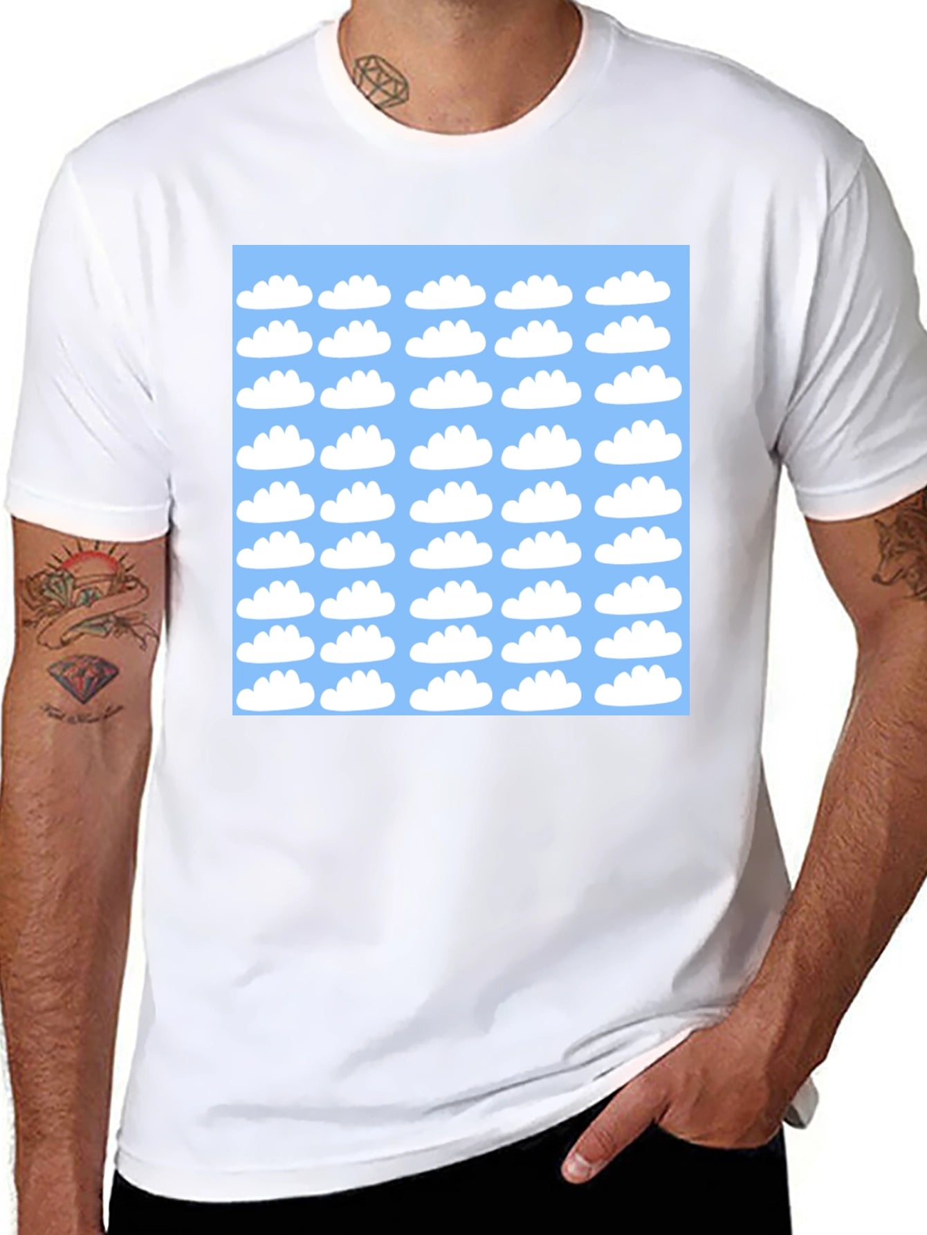 Sky Cloud Pattern T-Shirt