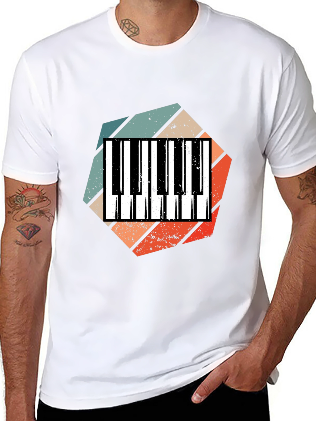 Retro Piano Keys T-Shirt - Music Lover Tee