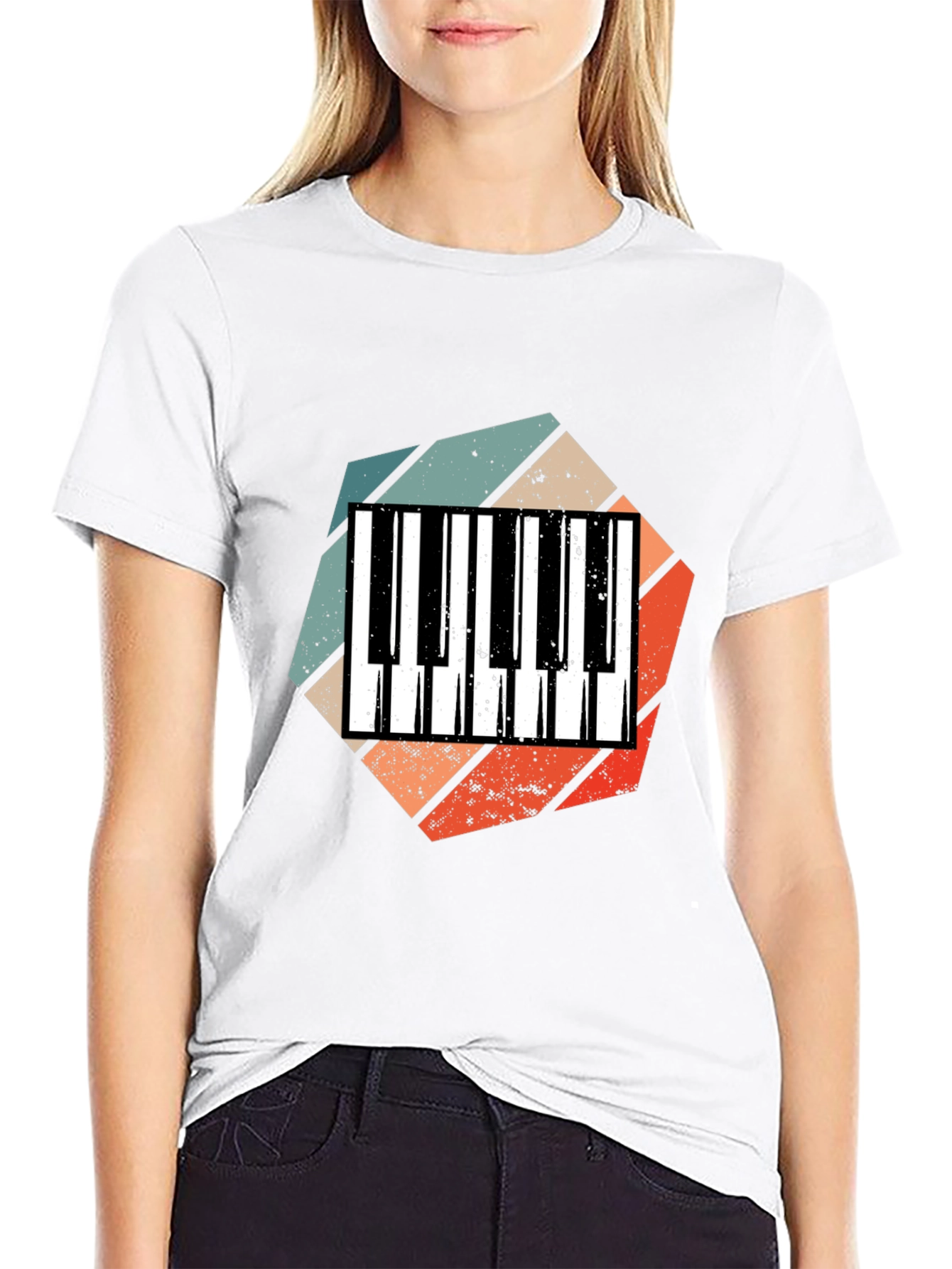 Retro Piano Keys T-Shirt - Music Lover Tee