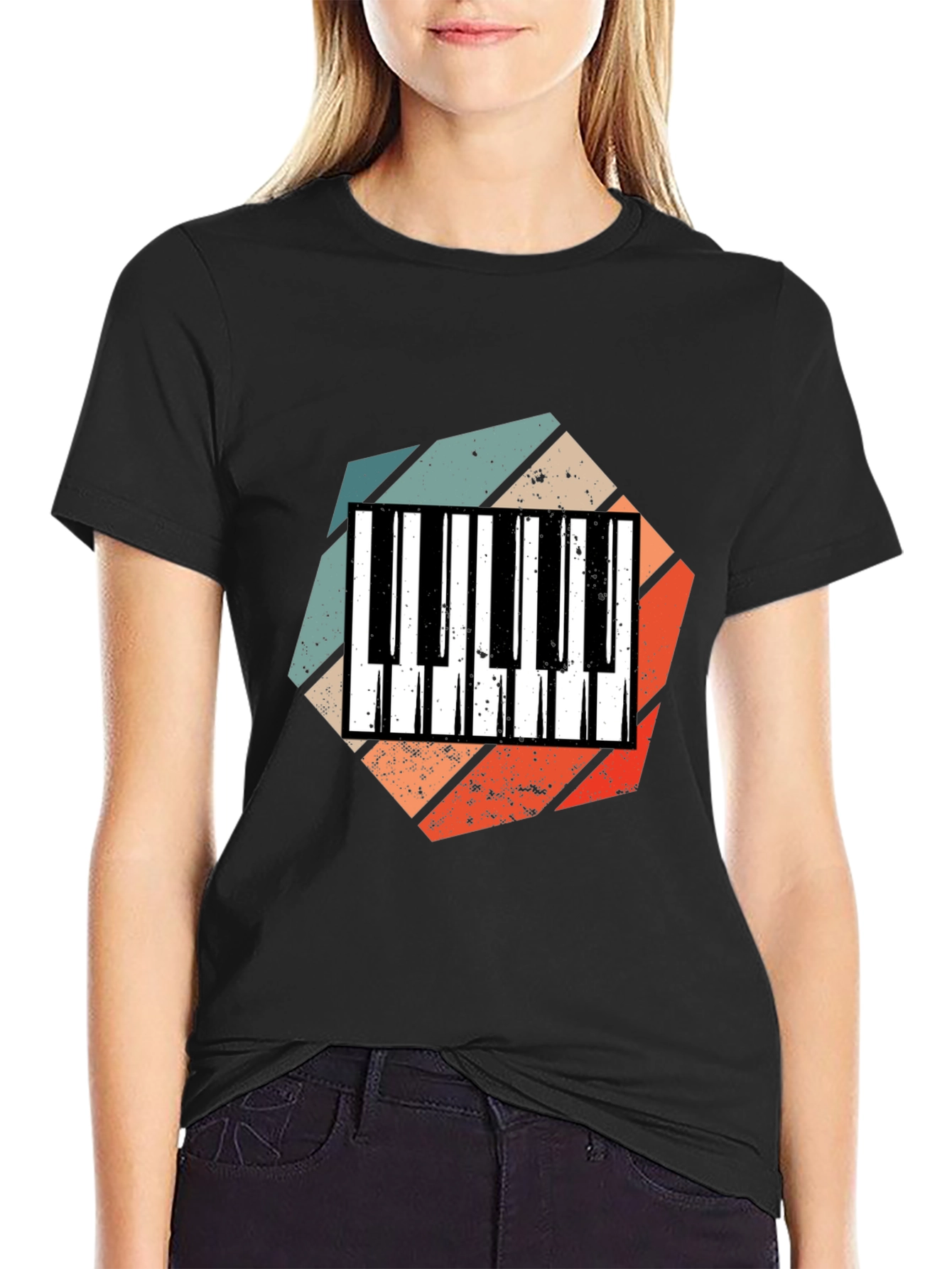Retro Piano Keys T-Shirt - Music Lover Tee