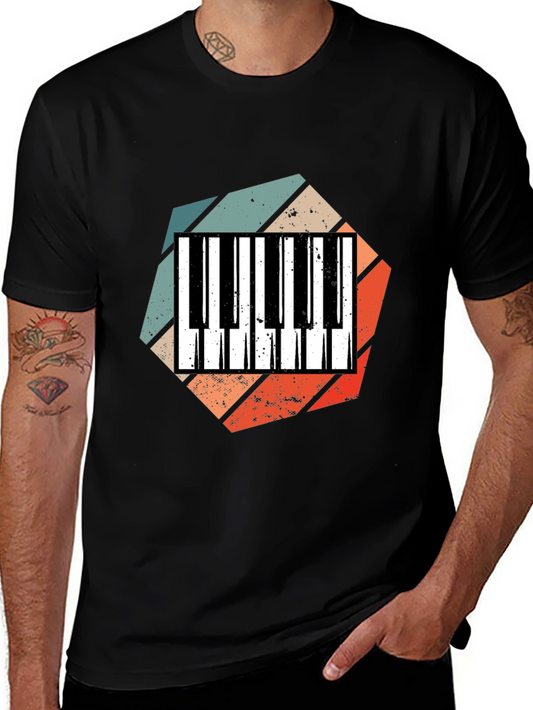 Retro Piano Keys T-Shirt - Music Lover Tee
