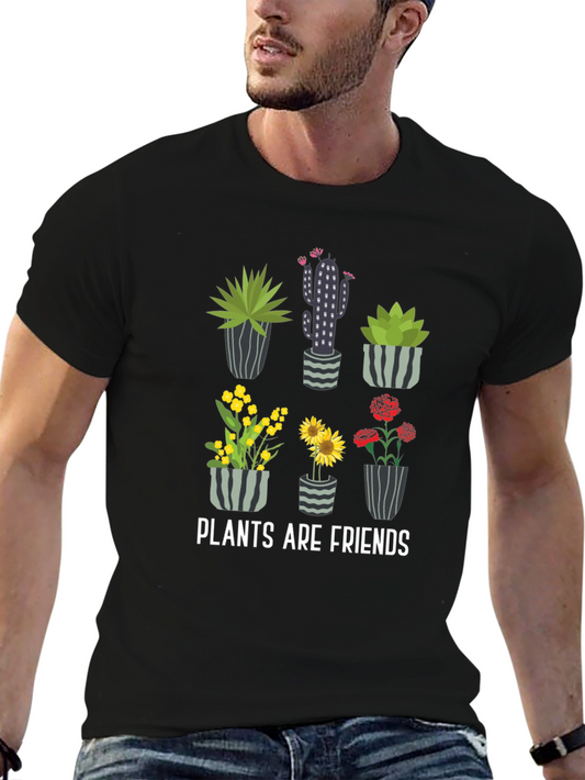 Plants Are Friends Graphic Tee - Stylish Cotton T-Shirt