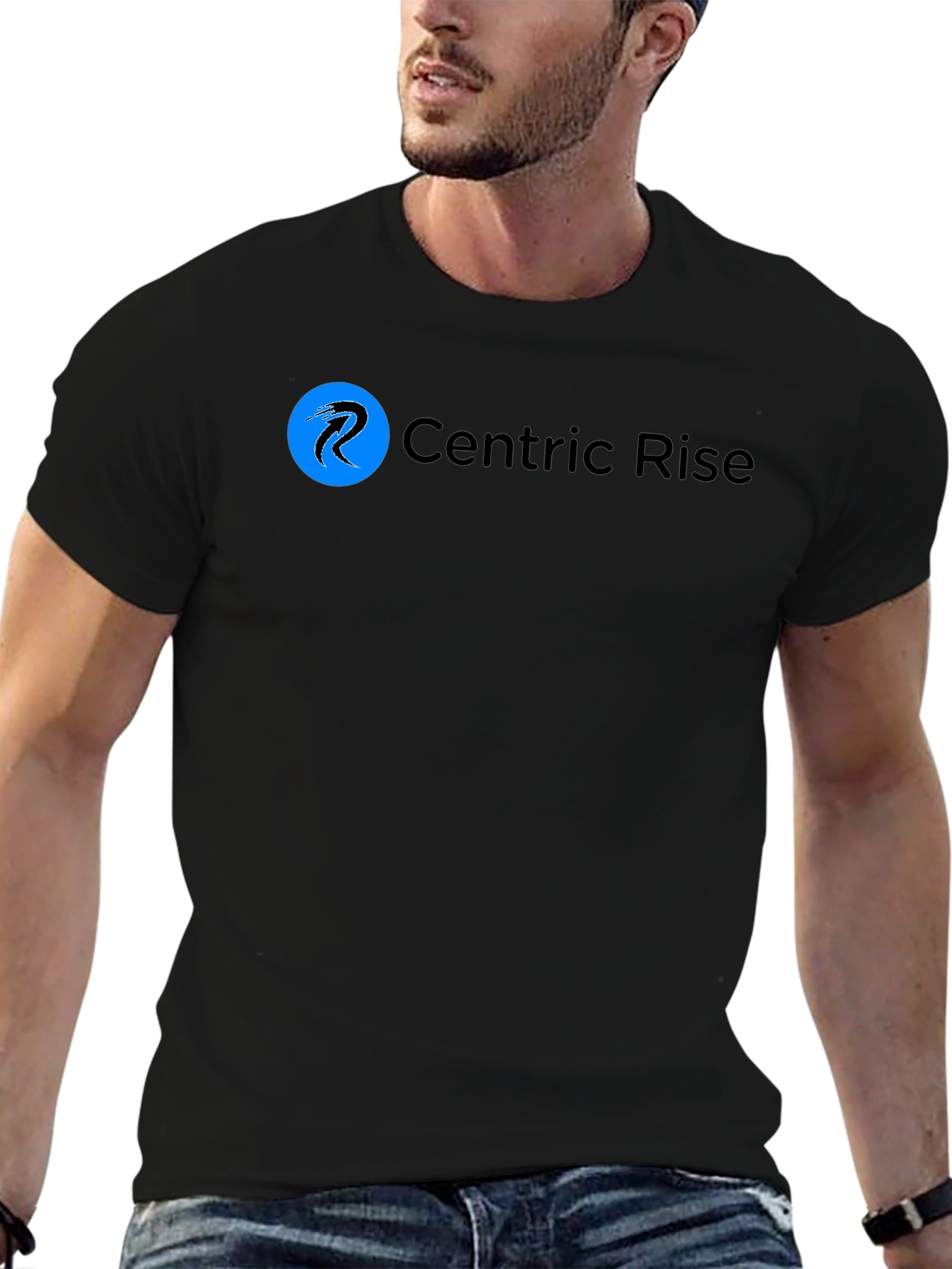 Centric Rise Black T-Shirt - Modern Casual Wear
