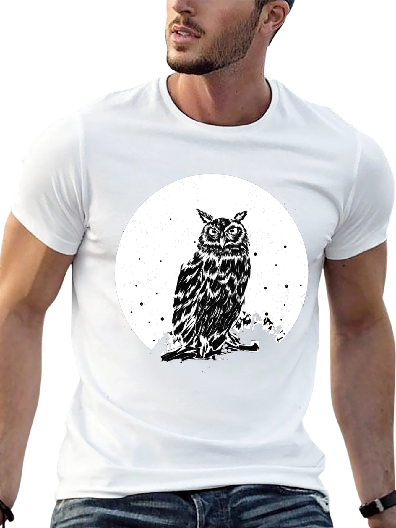 Owl Moon Graphic Tee - Mens Black T-Shirt