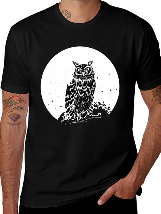 Owl Moon Graphic Tee - Mens Black T-Shirt