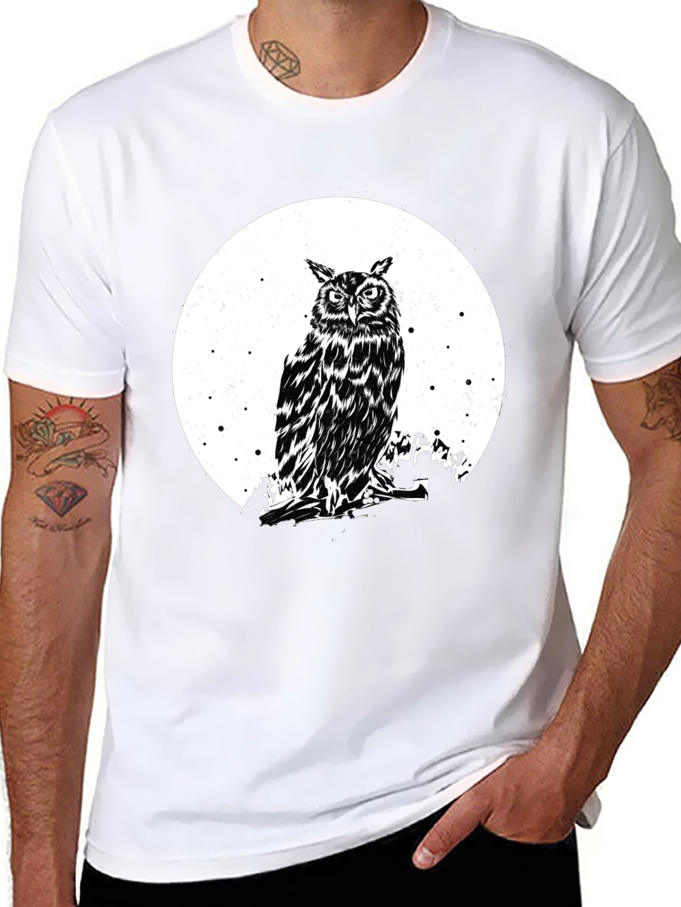 Owl Moon Graphic Tee - Mens Black T-Shirt