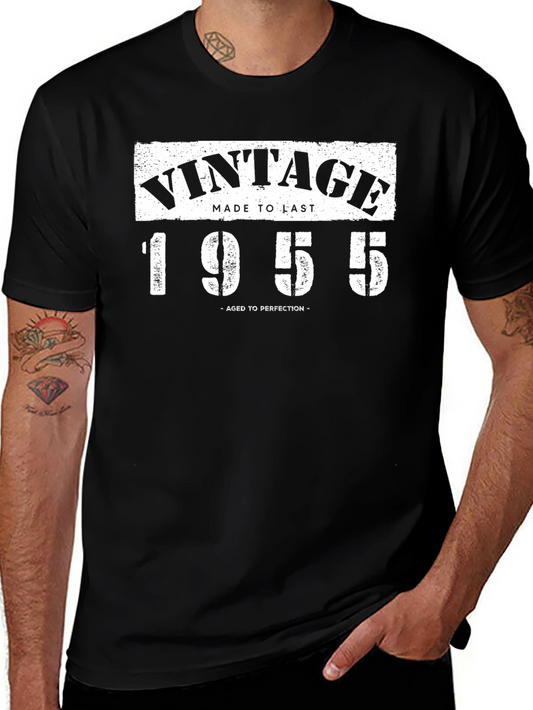Vintage 1955 Aged To Perfection Black T-Shirt