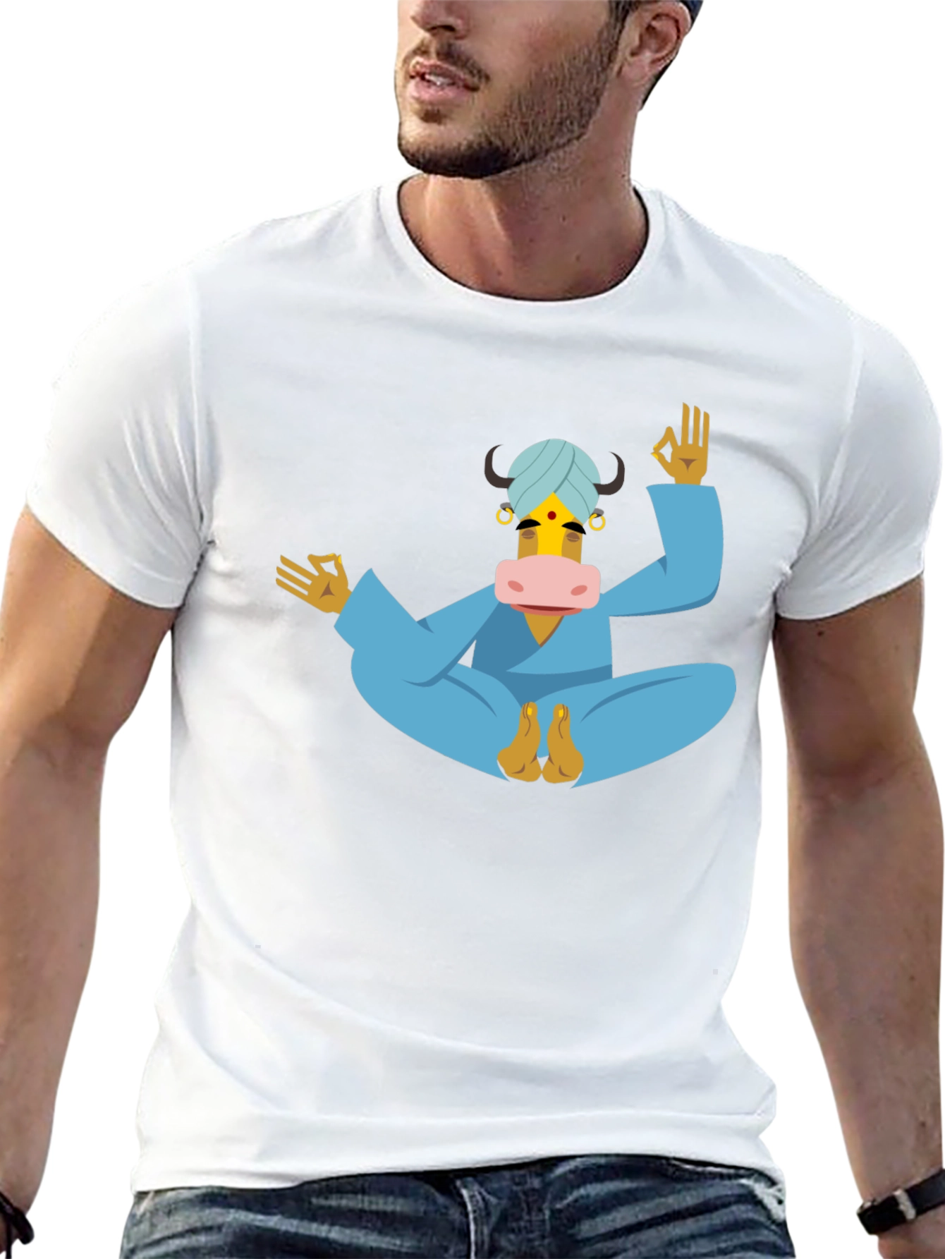 Yoga Cow T-Shirt - Meditating Bull Tee