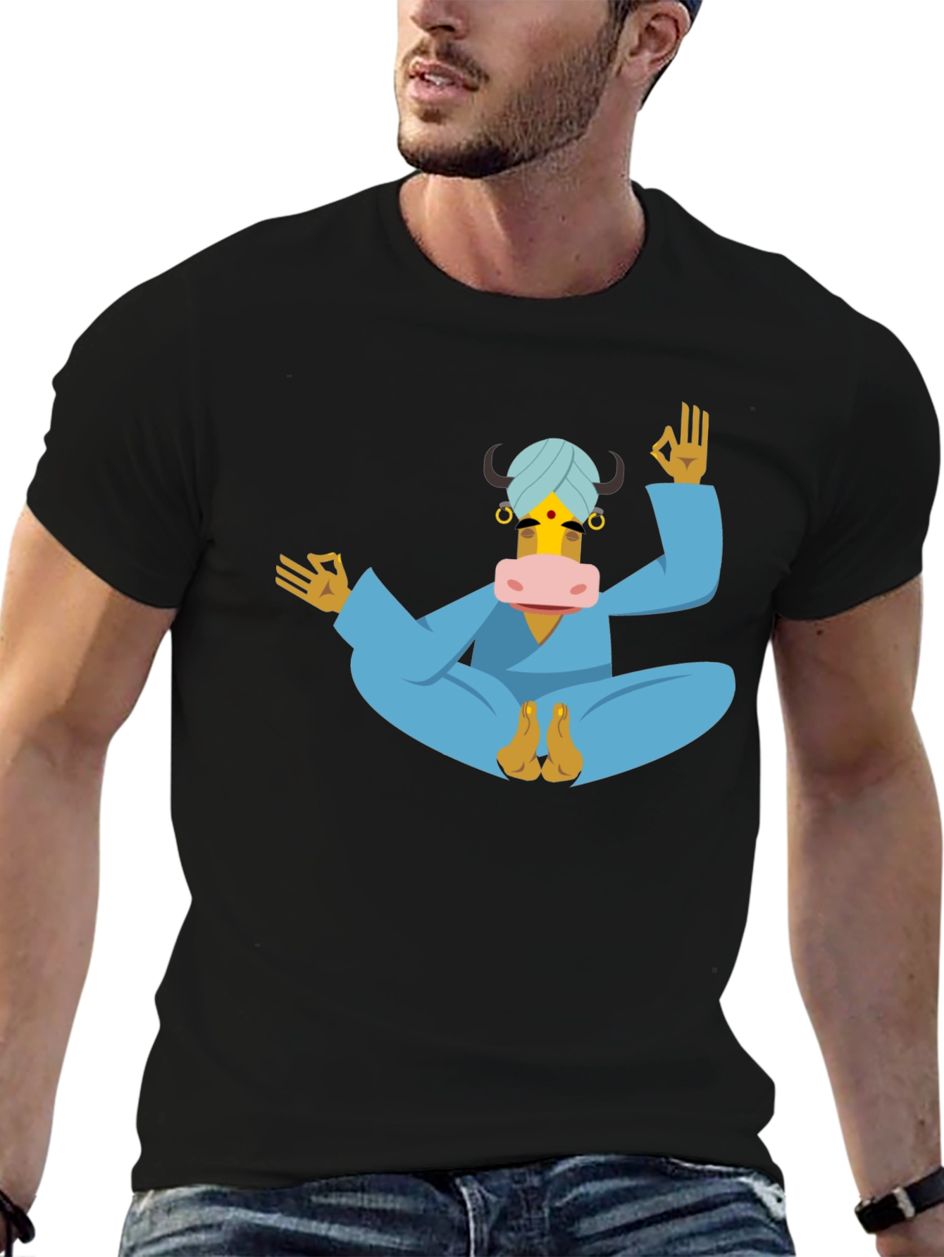 Yoga Cow T-Shirt - Meditating Bull Tee