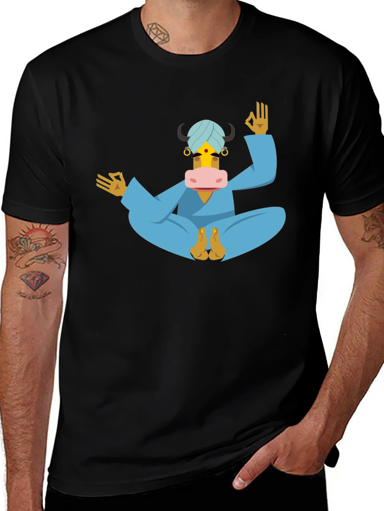Yoga Cow T-Shirt - Meditating Bull Tee