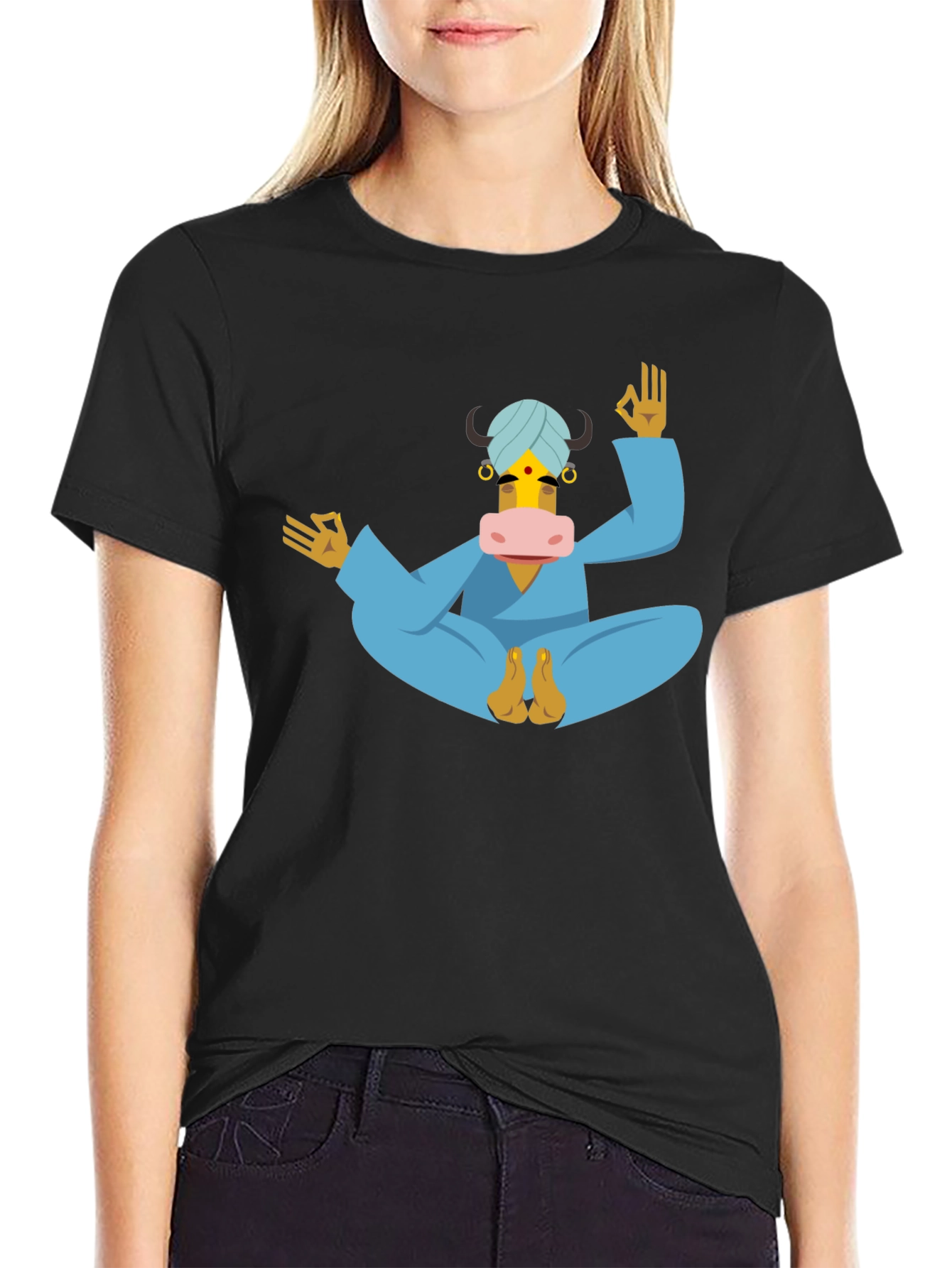 Yoga Cow T-Shirt - Meditating Bull Tee