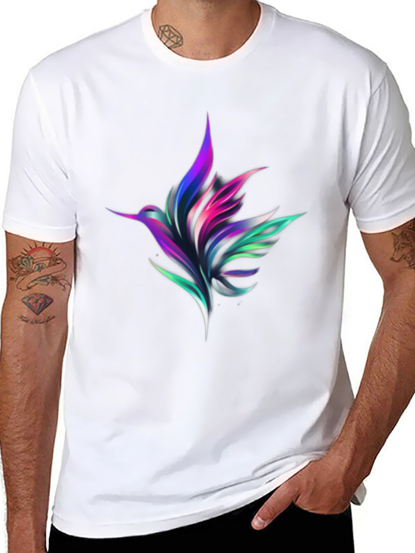 Hummingbird Graphic Black Tee