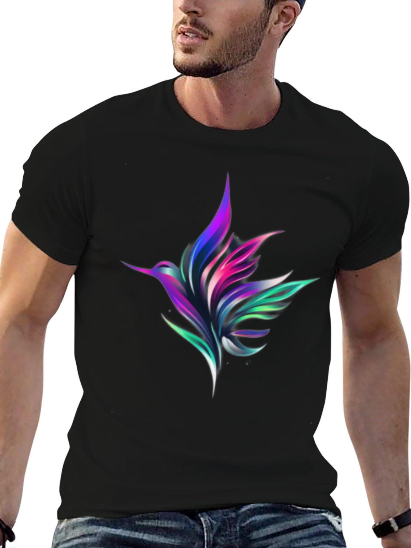 Hummingbird Graphic Black Tee
