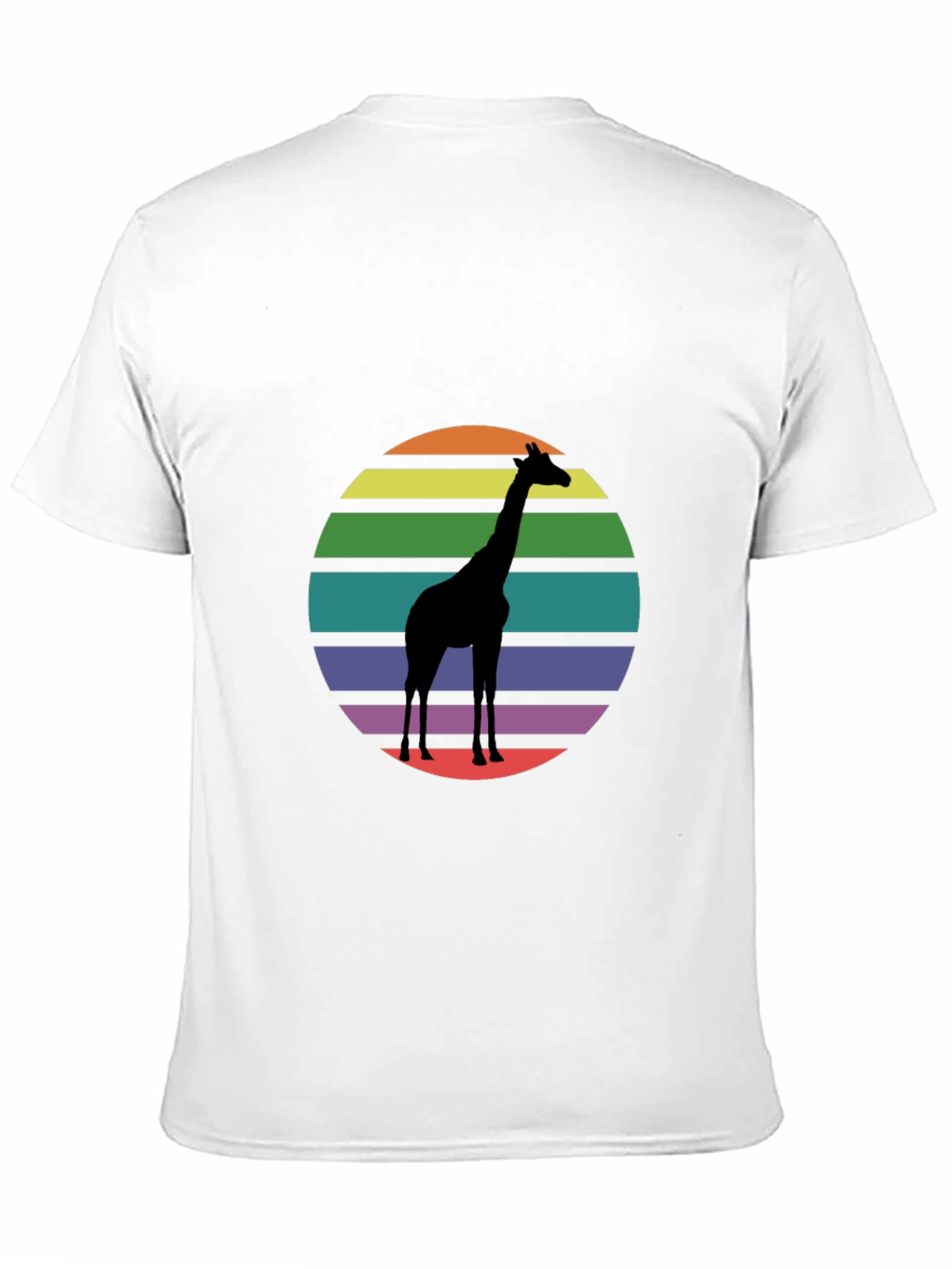 Giraffe Sunset Graphic Tee - Black Cotton Blend