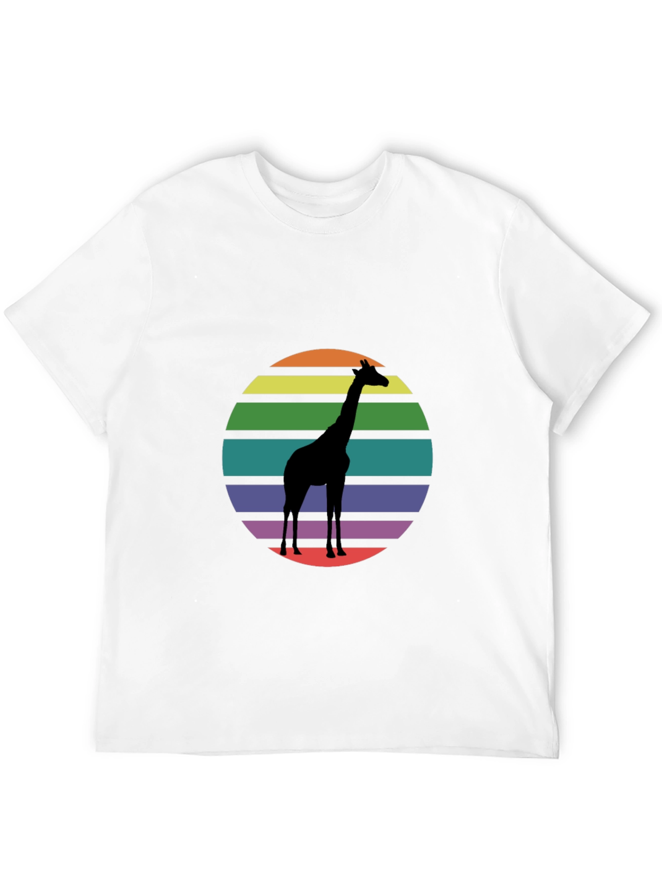 Giraffe Sunset Graphic Tee - Black Cotton Blend