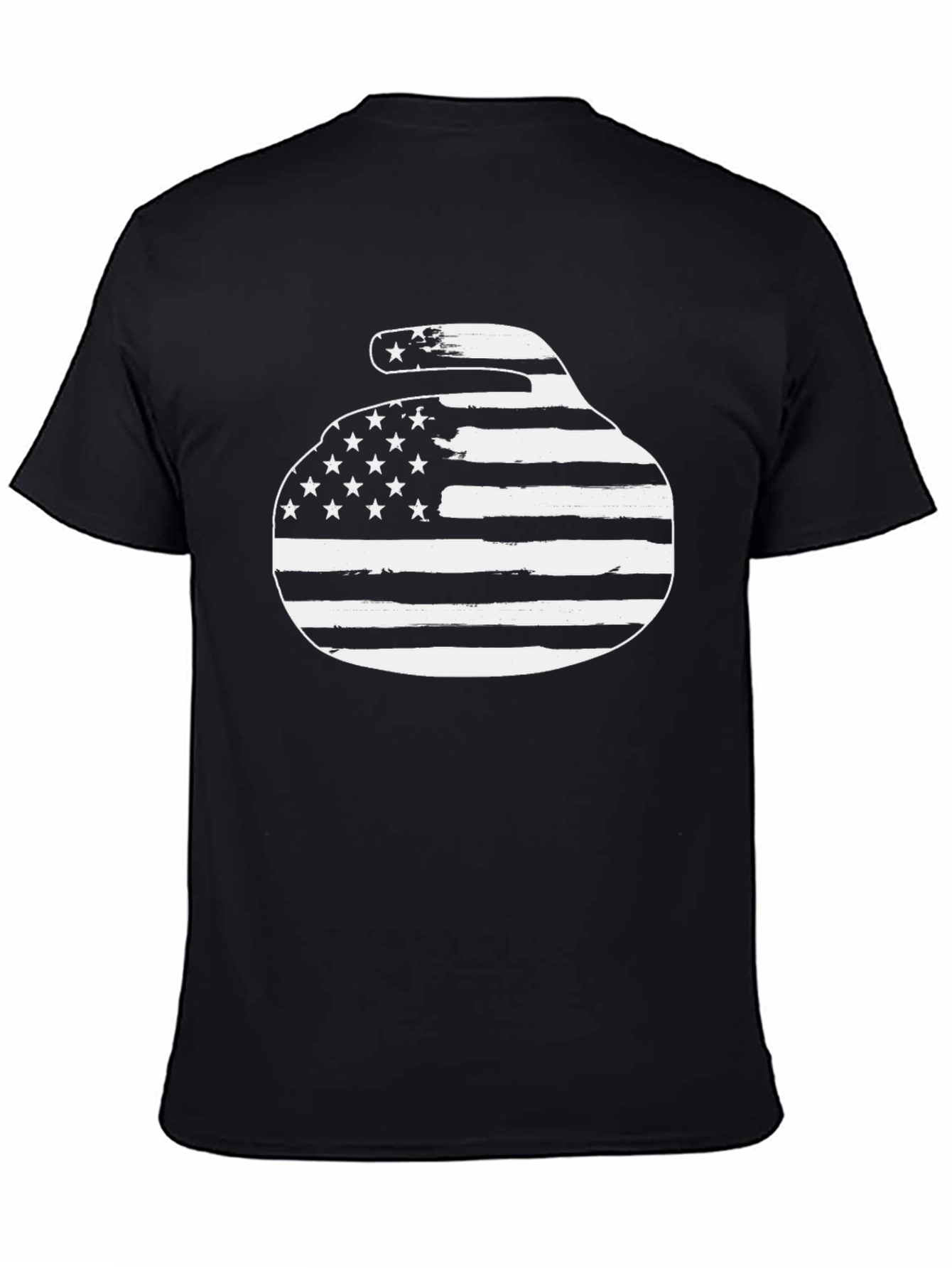 USA Curling Stone T-Shirt Patriotic Design