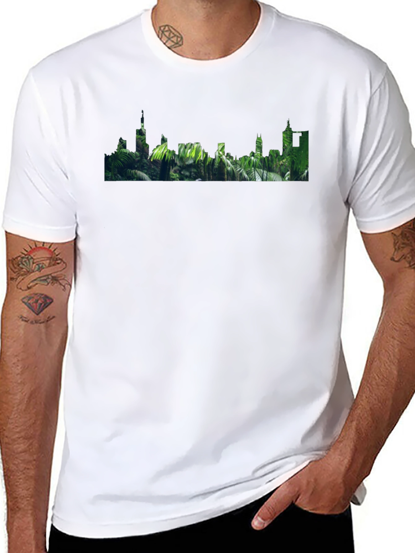 Tropical Skyline Graphic T-Shirt