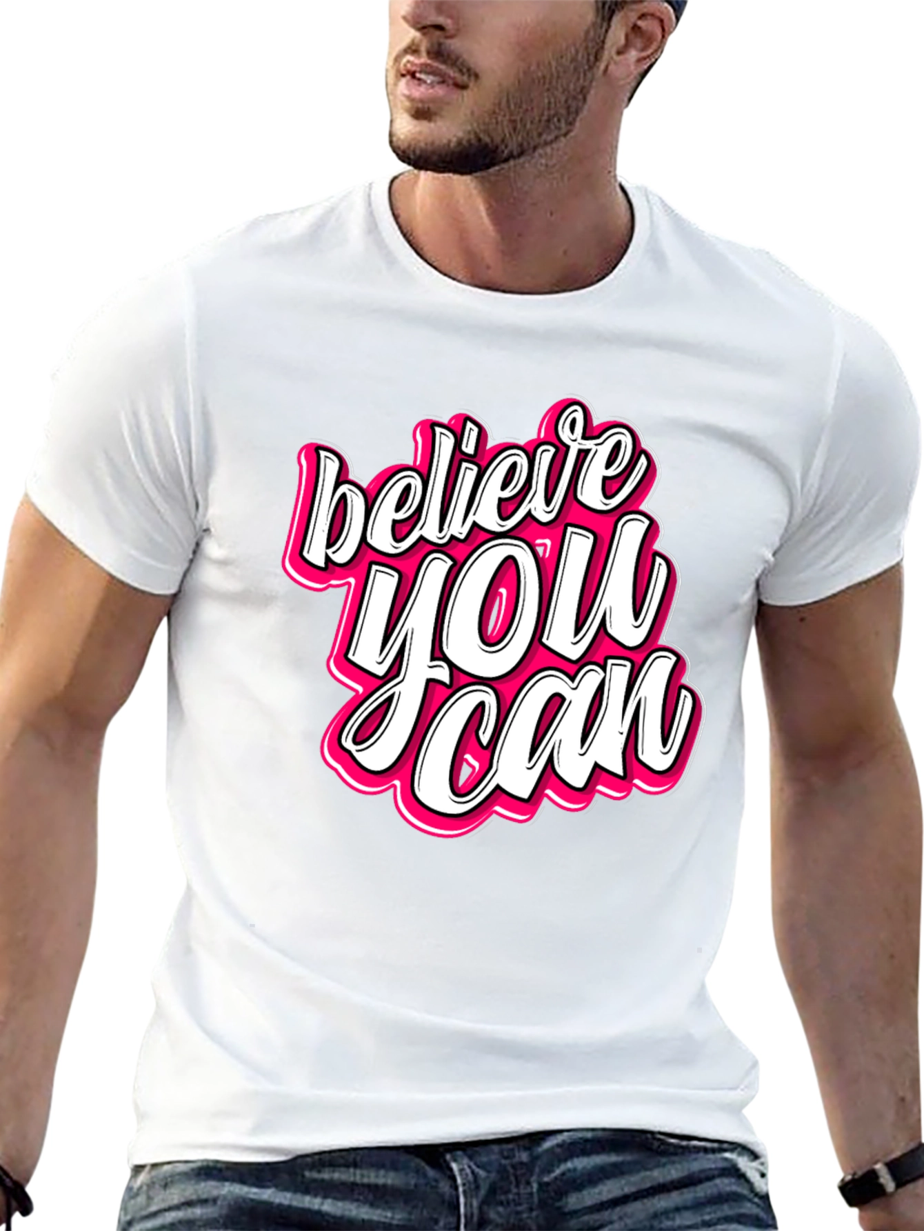 Believe You Can Graphic Tee - Motivational Black T-Shirt