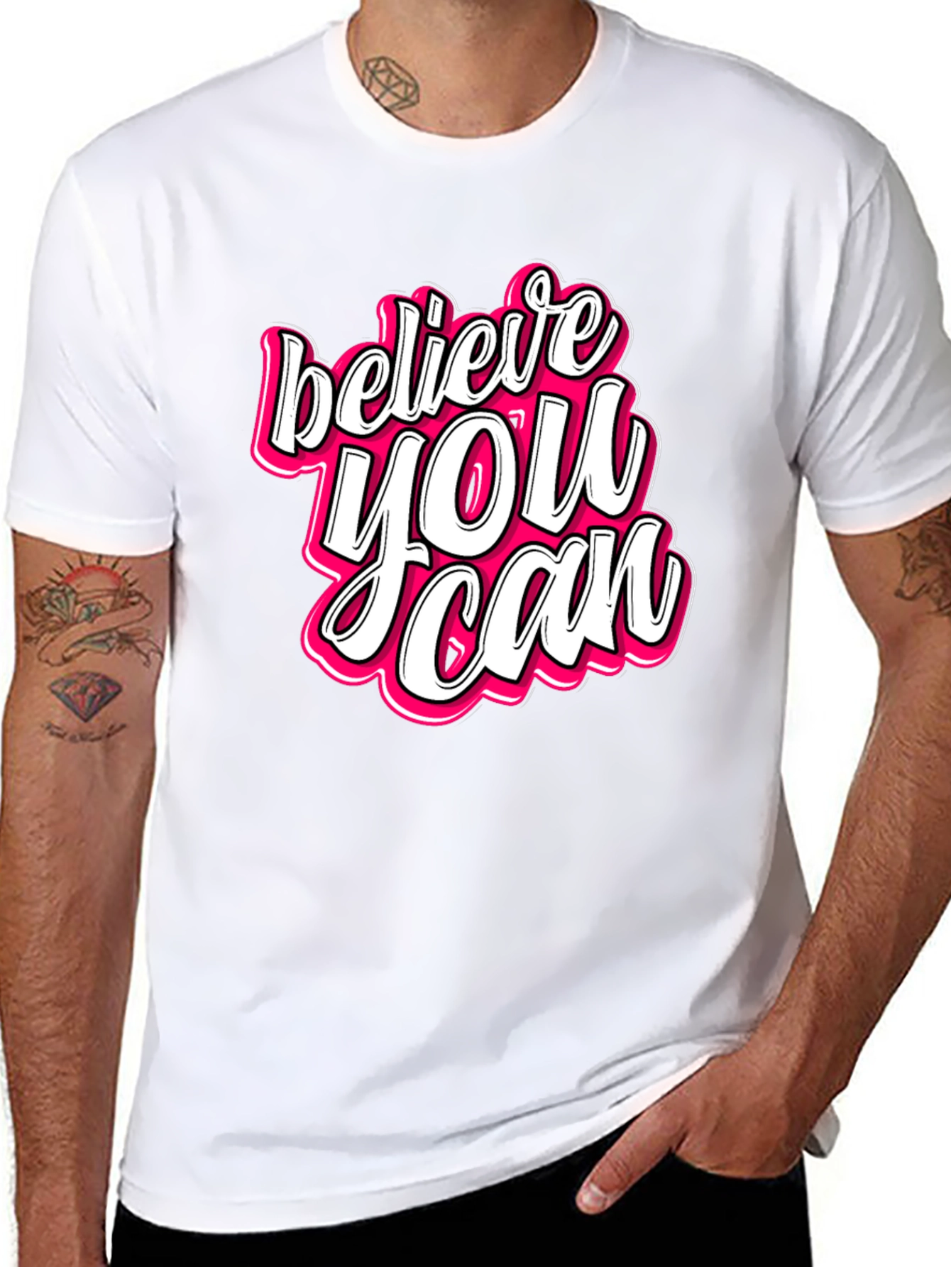 Believe You Can Graphic Tee - Motivational Black T-Shirt
