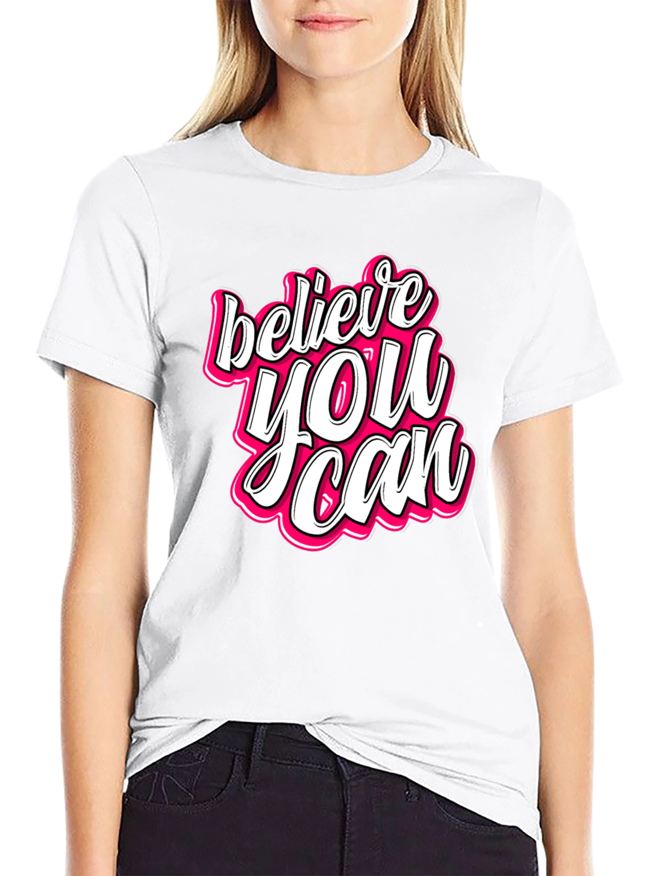 Believe You Can Graphic Tee - Motivational Black T-Shirt