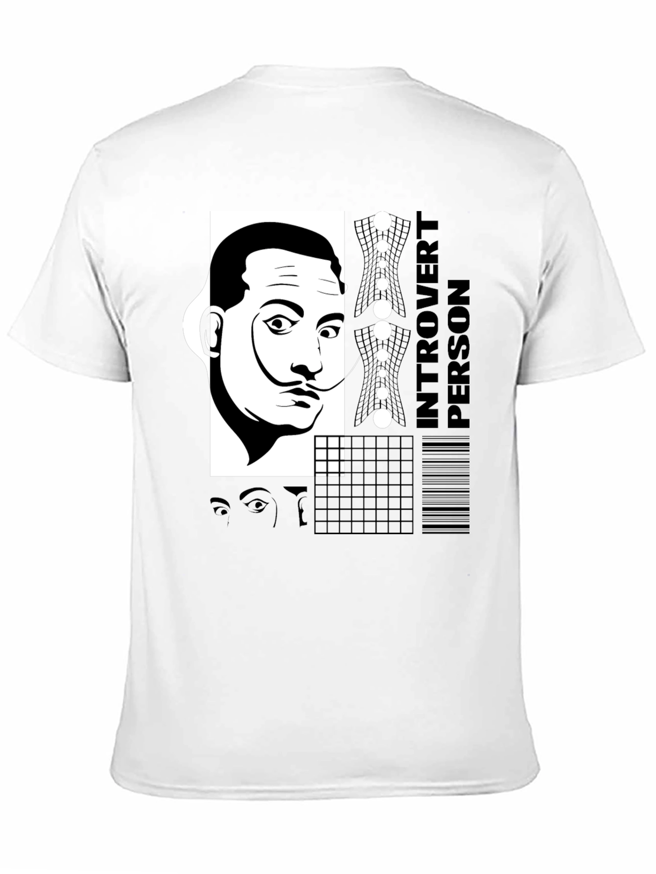 Dali Introvert Person Black T-Shirt