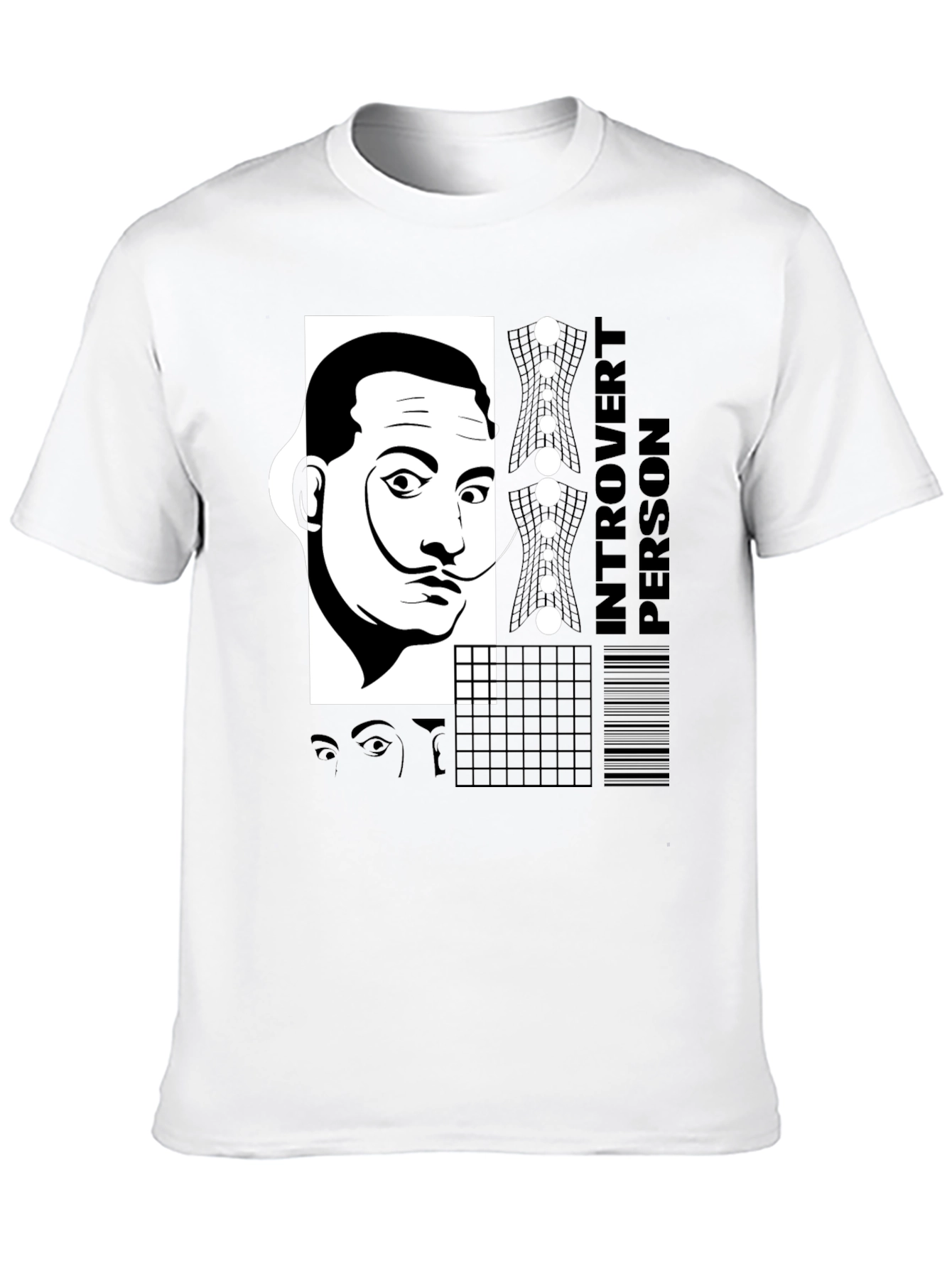 Dali Introvert Person Black T-Shirt