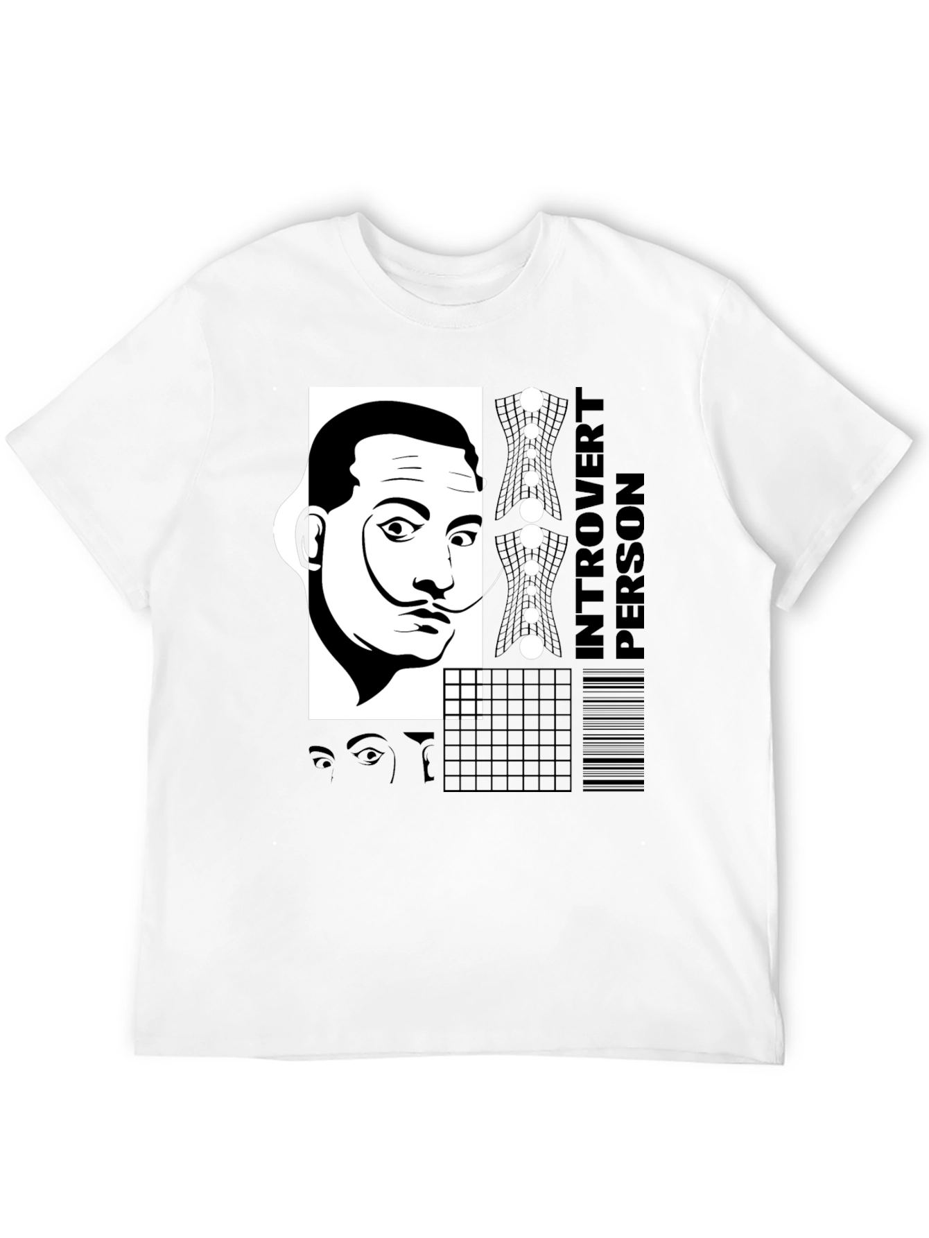 Dali Introvert Person Black T-Shirt