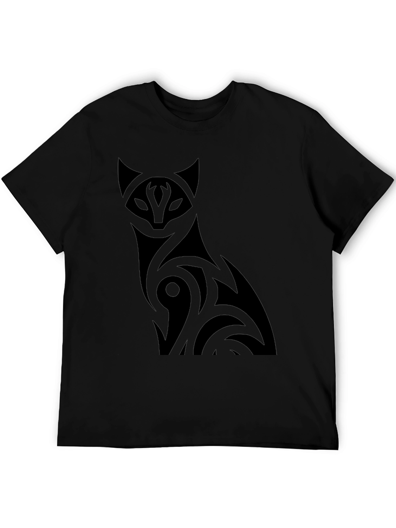 Stylish Black Cat Graphic T-Shirt