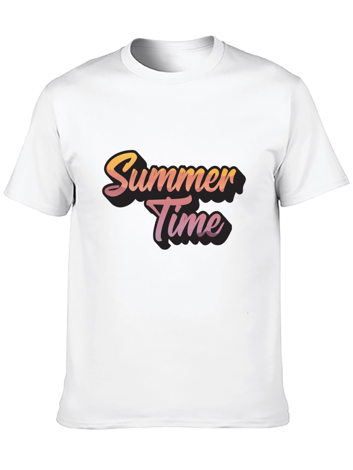 Summer Time Graphic Black T-Shirt
