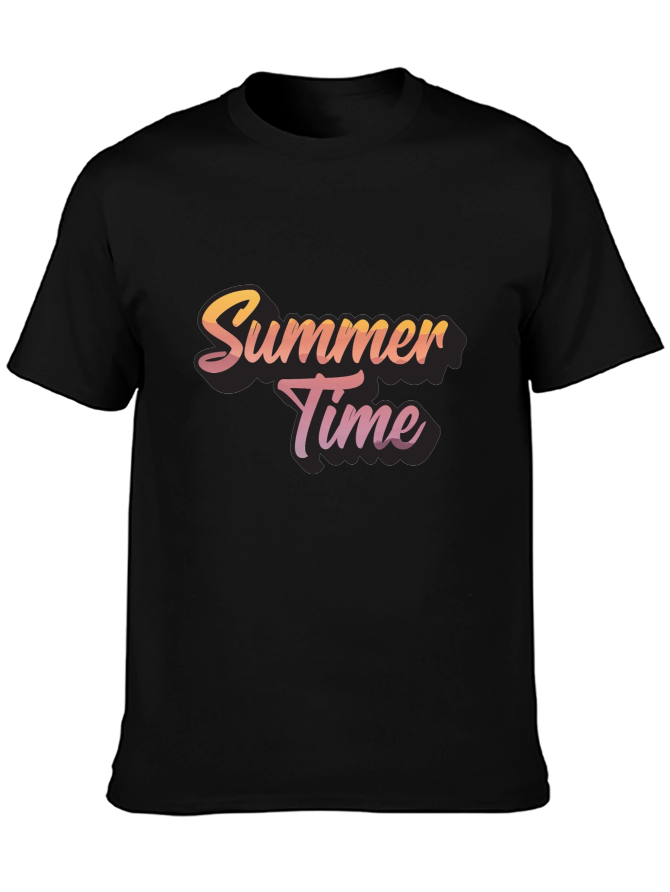 Summer Time Graphic Black T-Shirt