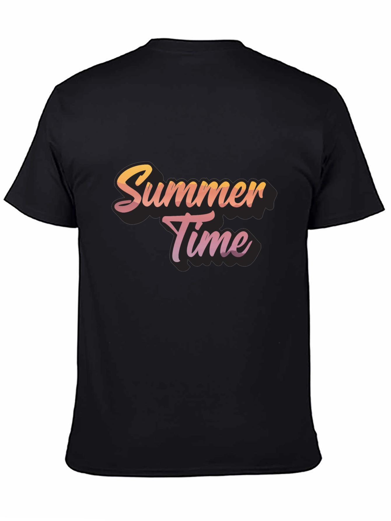 Summer Time Graphic Black T-Shirt