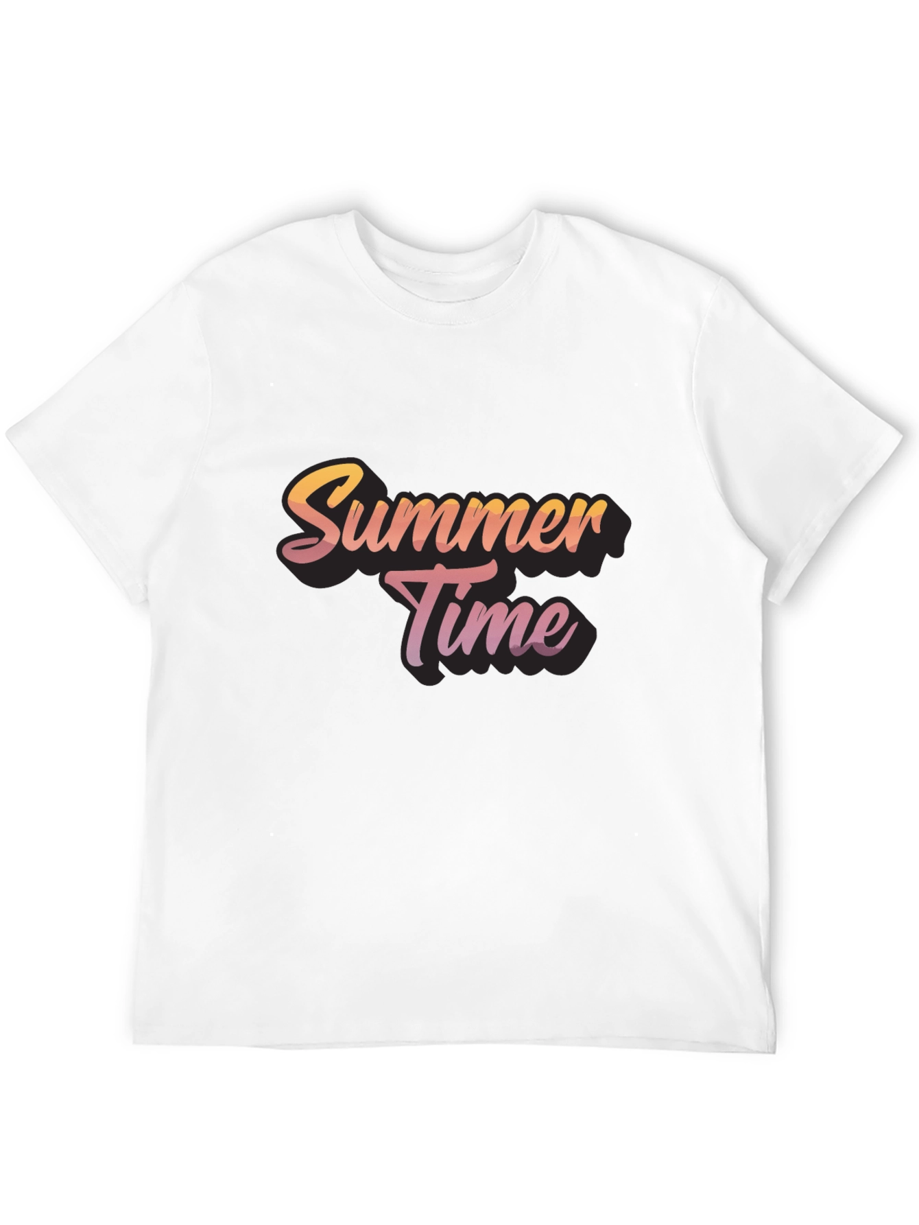 Summer Time Graphic Black T-Shirt