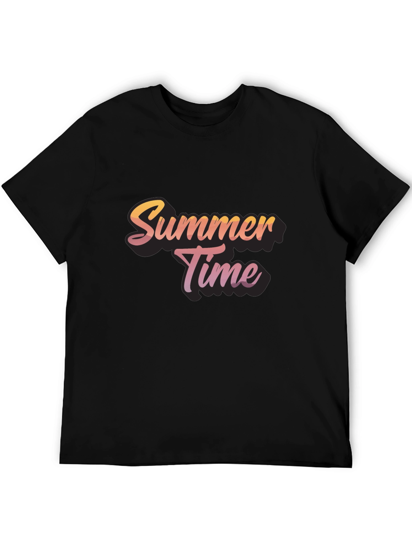Summer Time Graphic Black T-Shirt