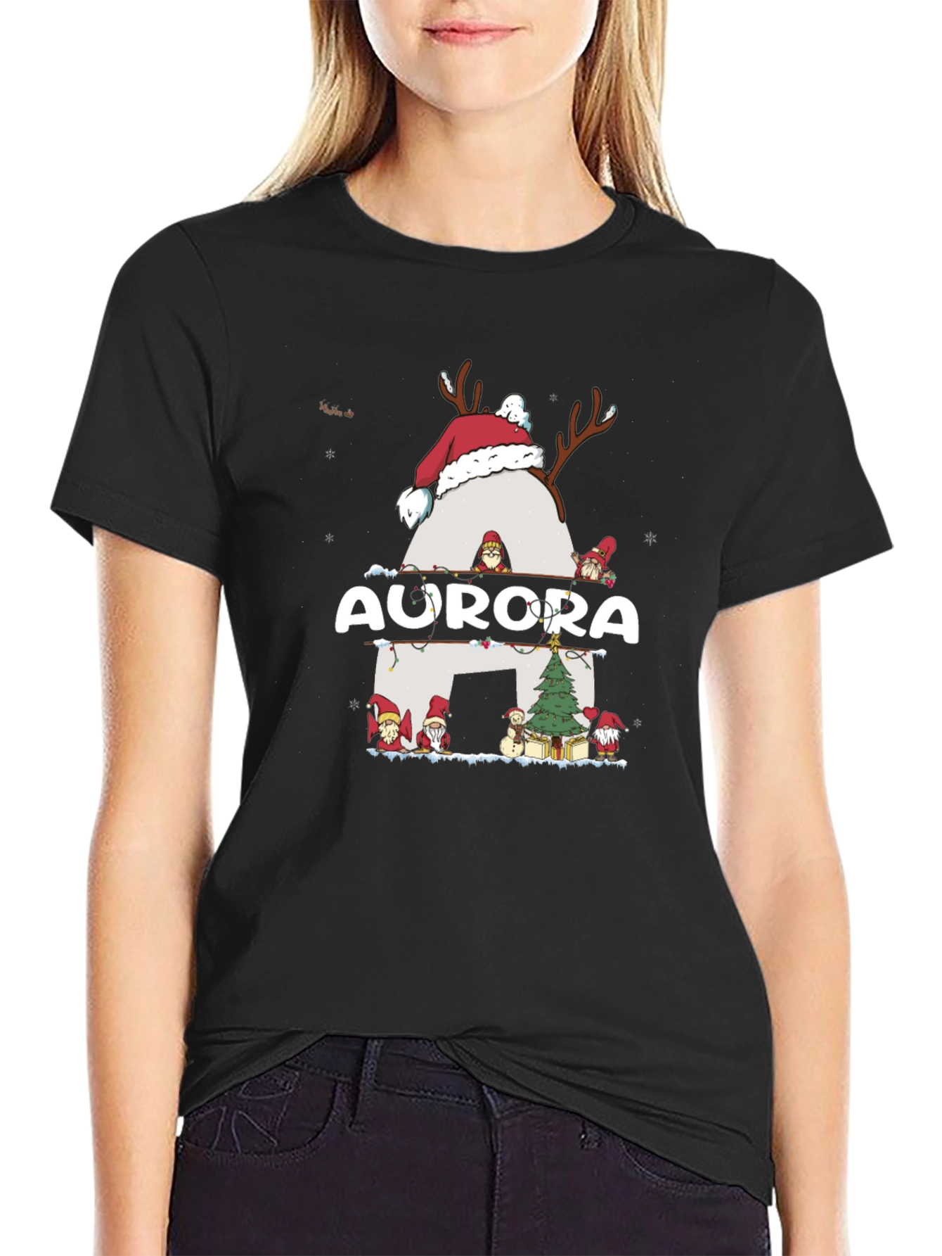 Aurora Christmas Gnome T-Shirt
